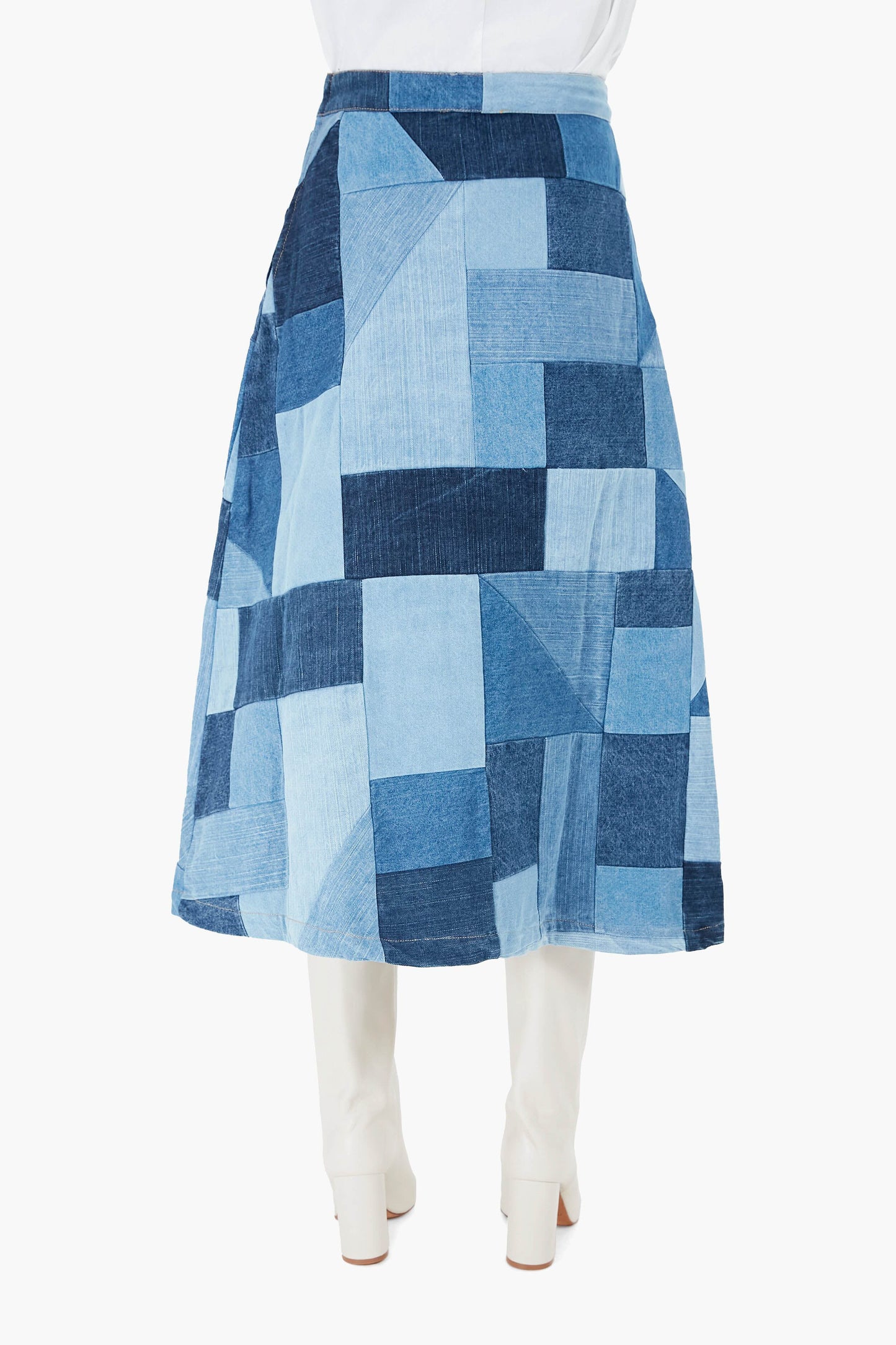 Diego Denim Patched Skirt