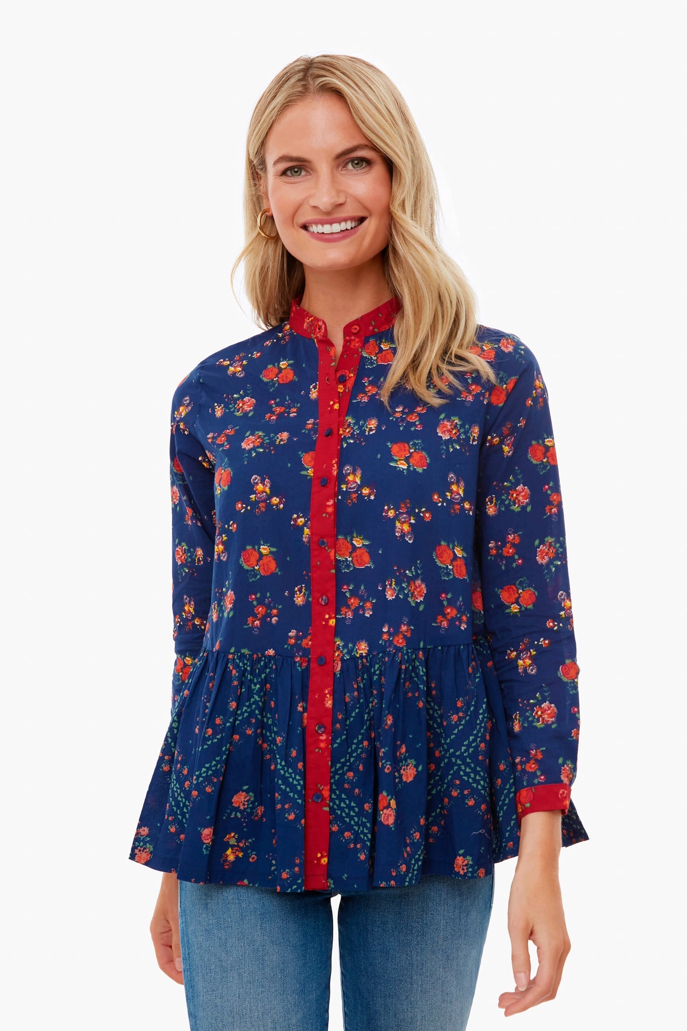 Tatiana Blue Chanderi Blouse