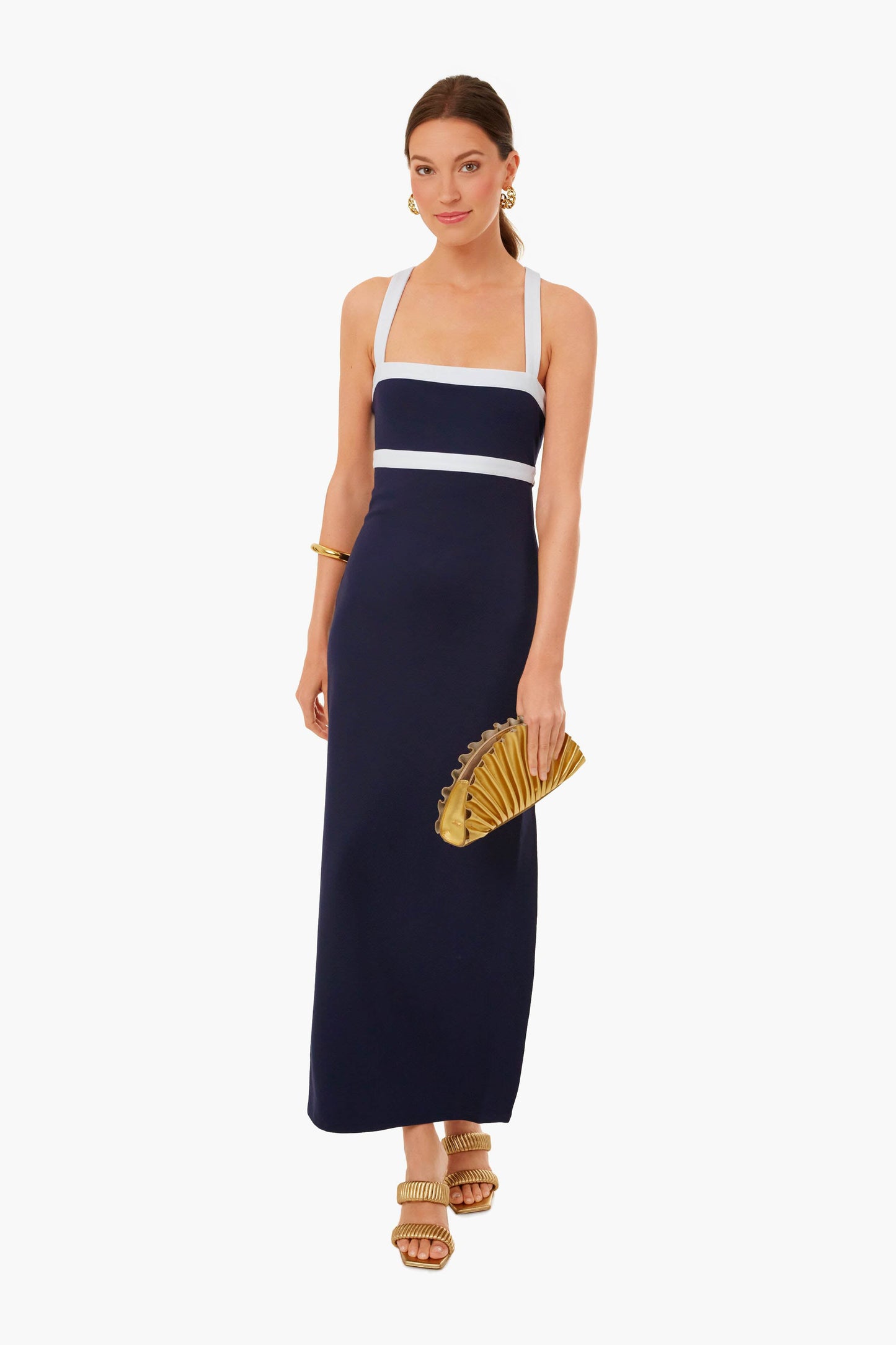 Navy Augustine Midi Dress