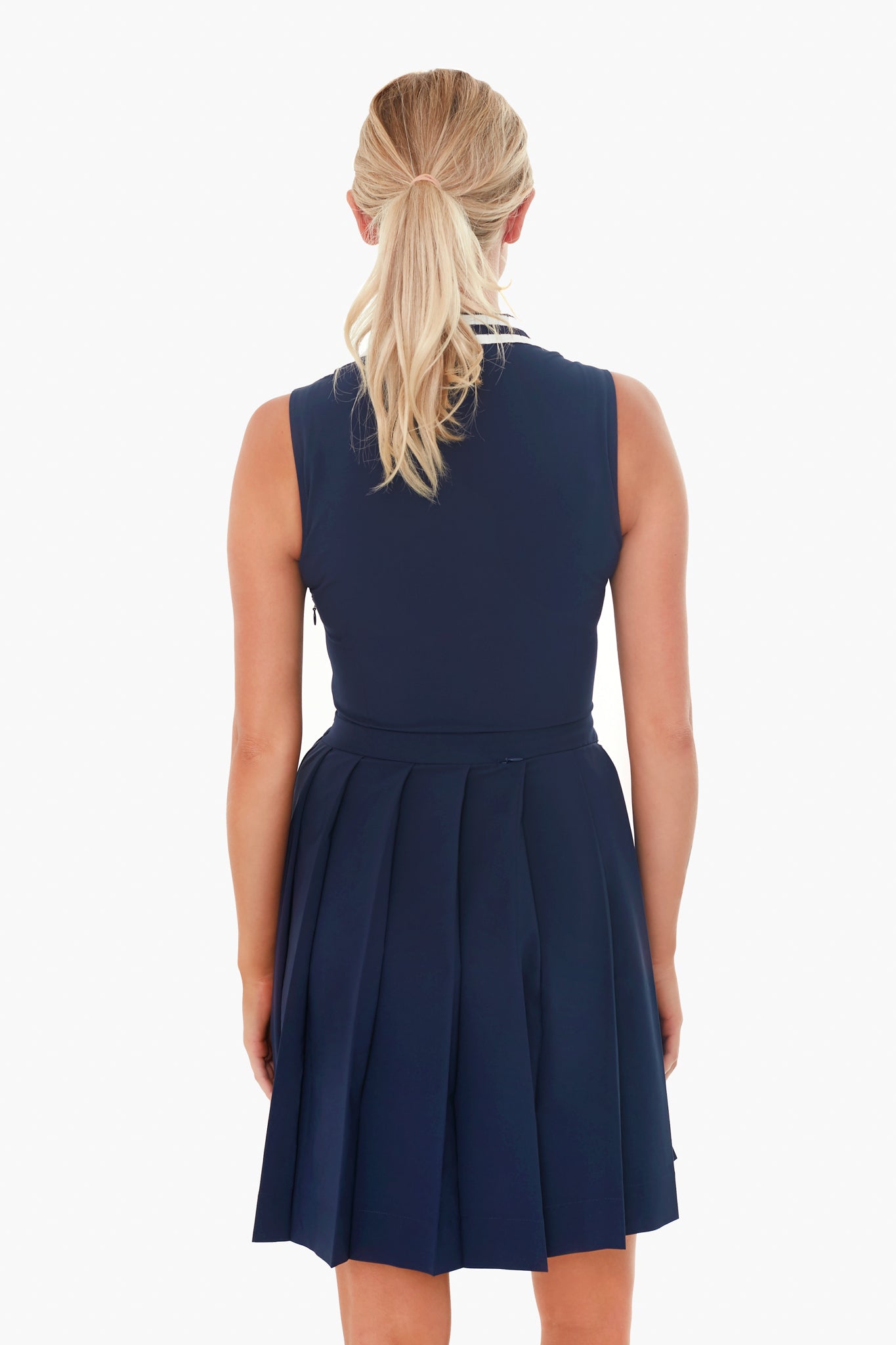 Navy Performance Pleated Golf Dress