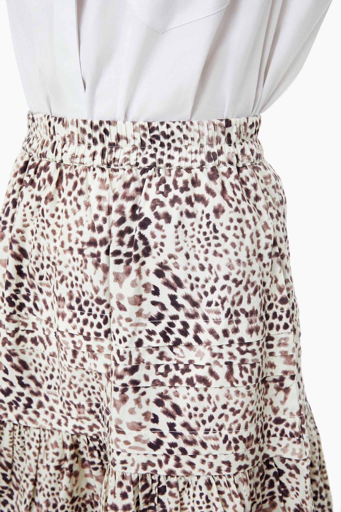 Day Calla Cheetah Pintuck Midi Skirt