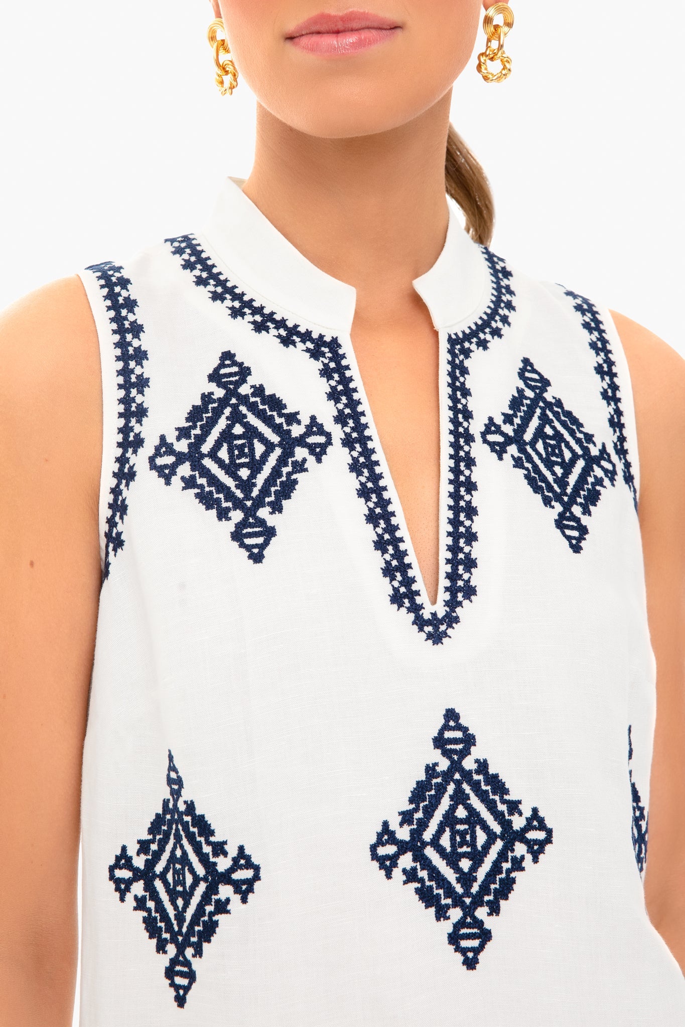 Ivory and Navy Celeste Dress