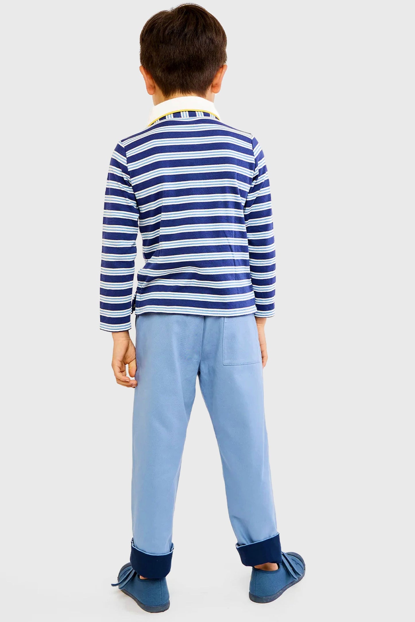 Navy Twin Stripe Parker Polo