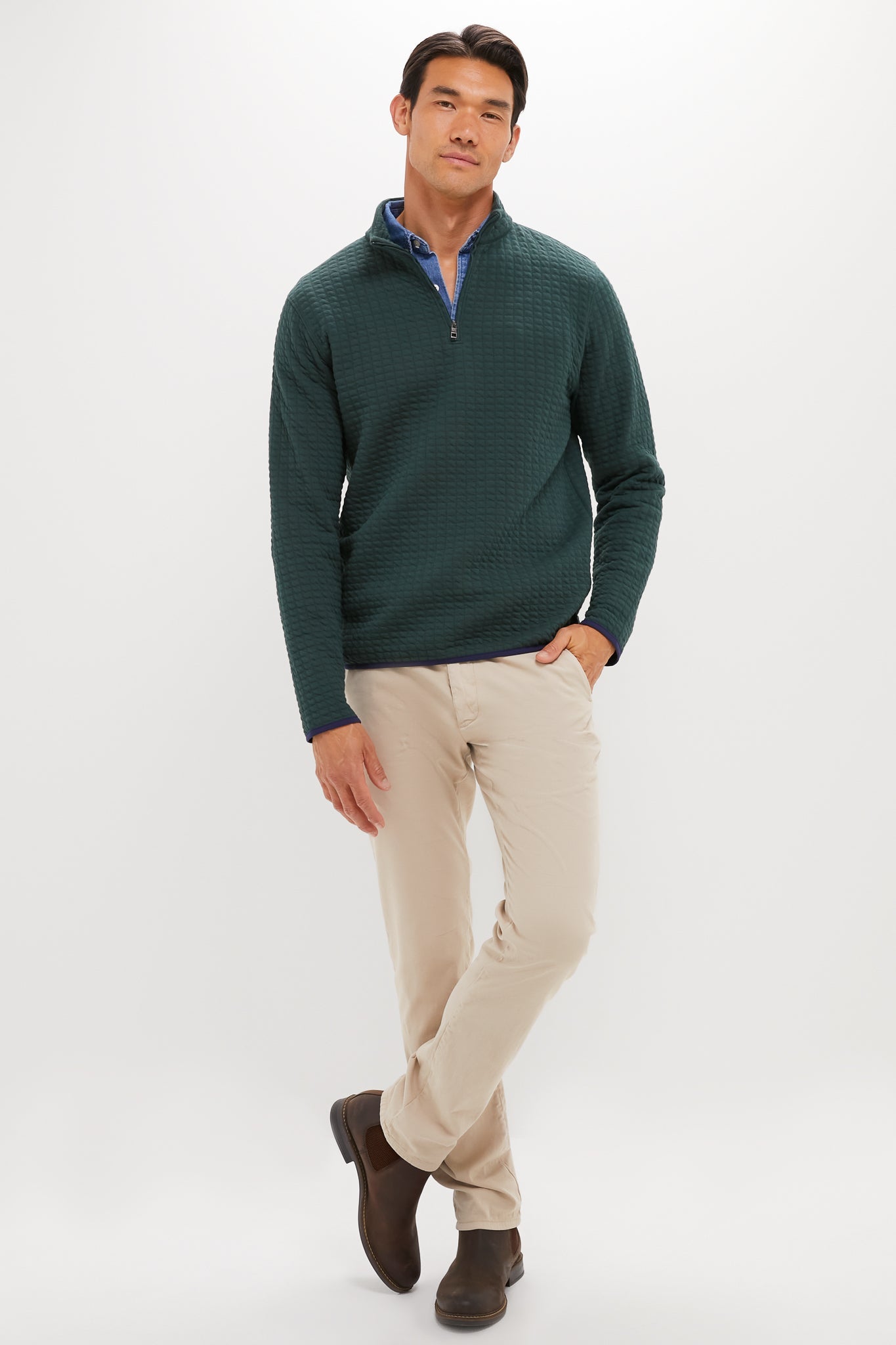 Nordic Pine Quad Quilted Quarter Zip