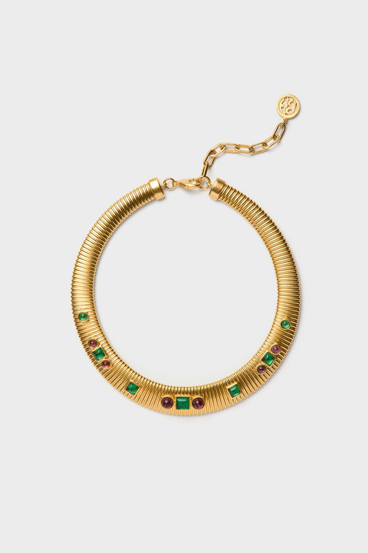 Gold Jeweled Collar Necklace
