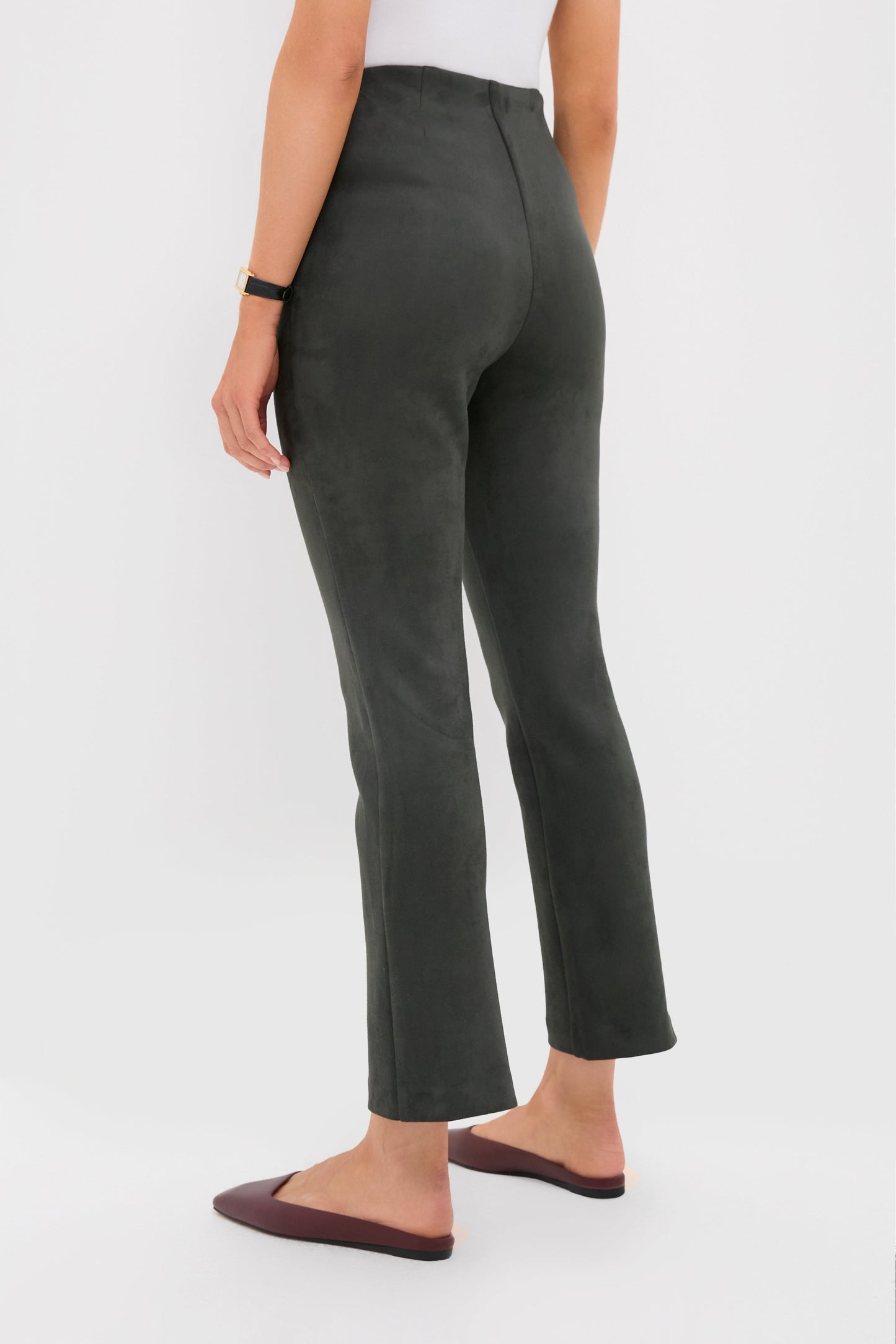 Deep Olive Vegan Suede Ashford Pants