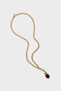 Shiny Gold, Turquoise and Carnelian