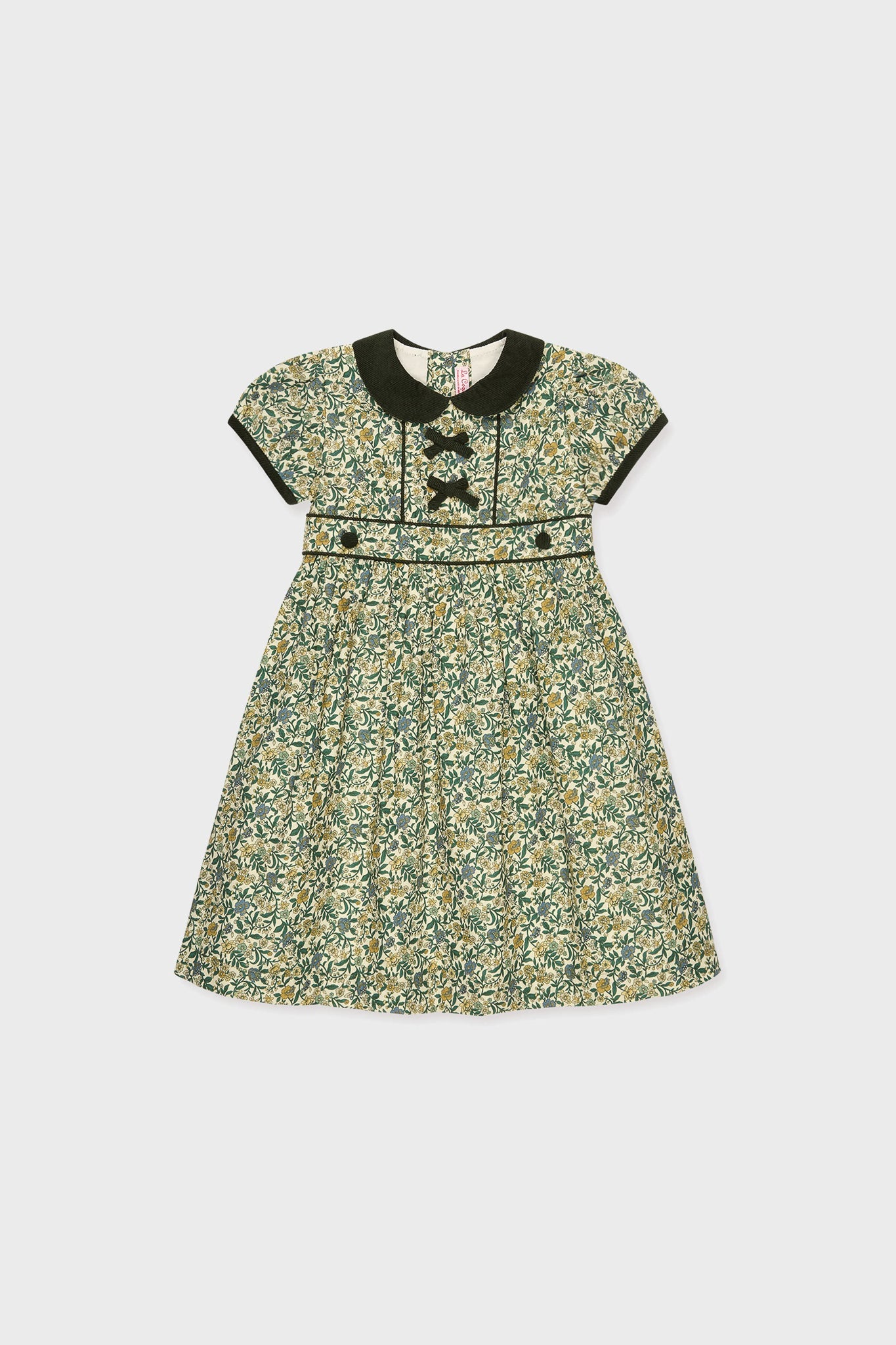 Bottle Green Floral Portia Girl Dress