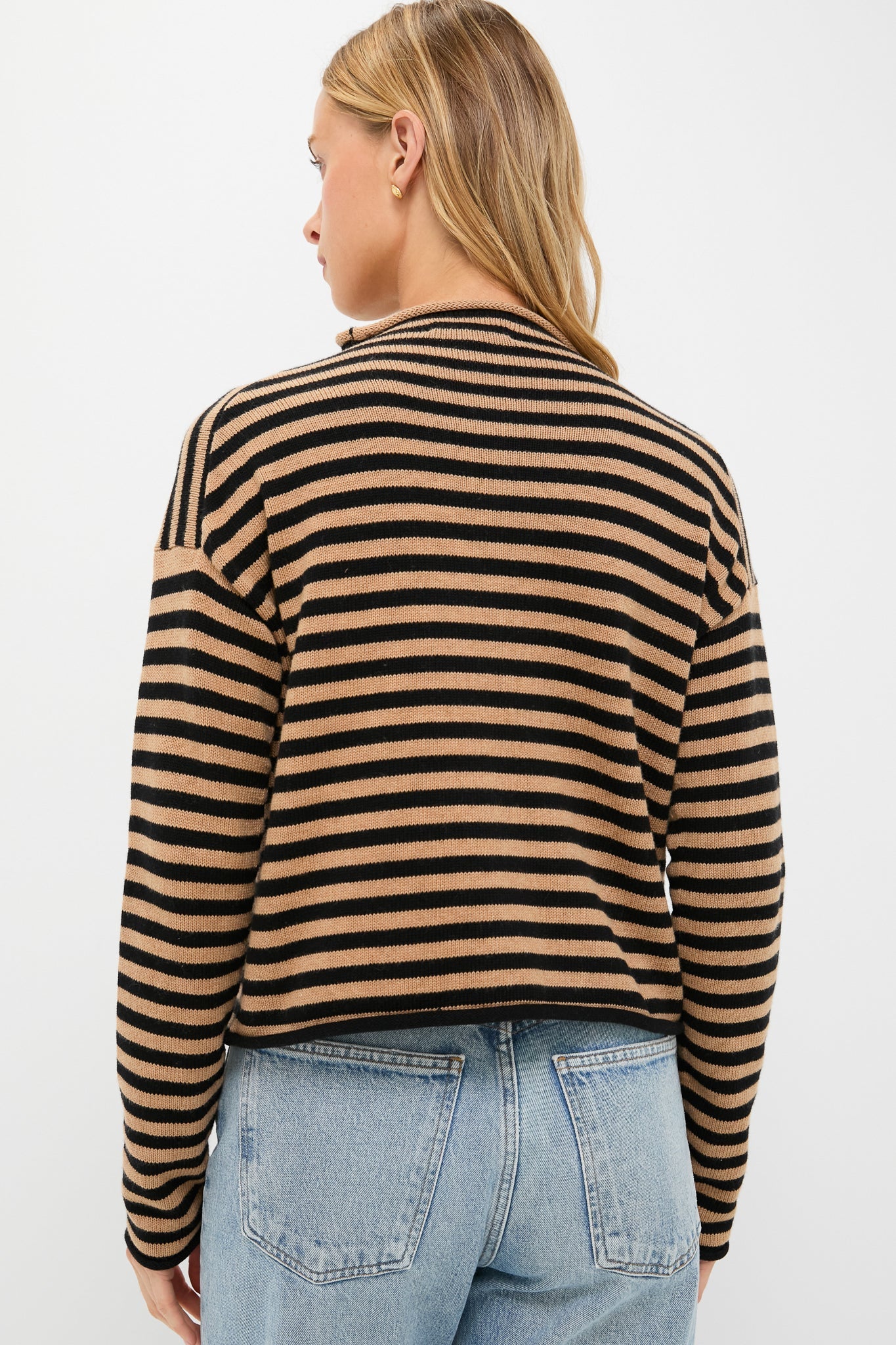Black and Camel Taylor Striped Cardigan