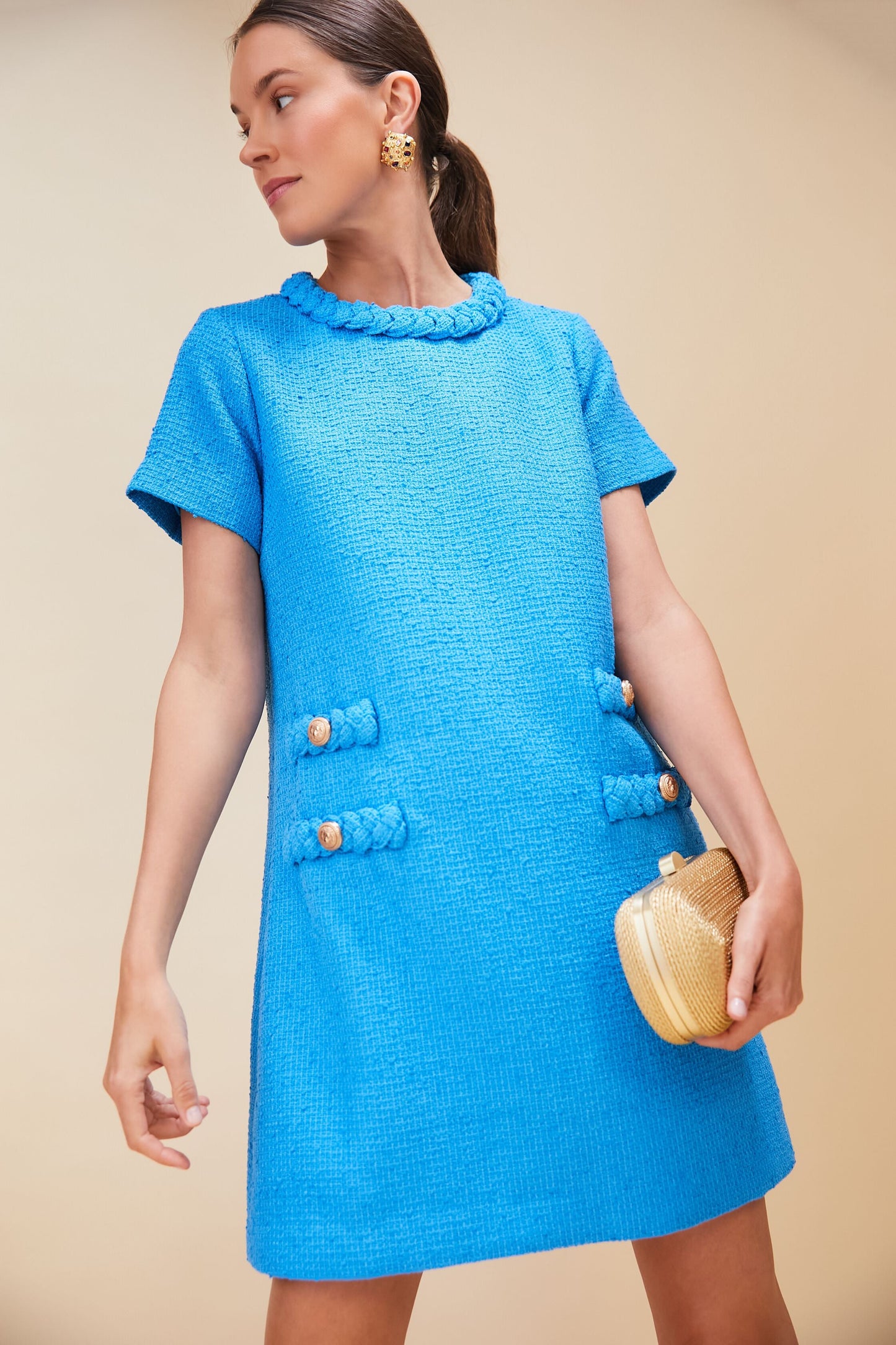 Capri Blue Tweed Jackie Dress