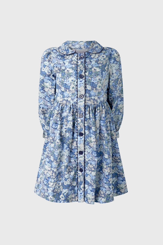 Long Sleeve Floral Button-Front Dress
