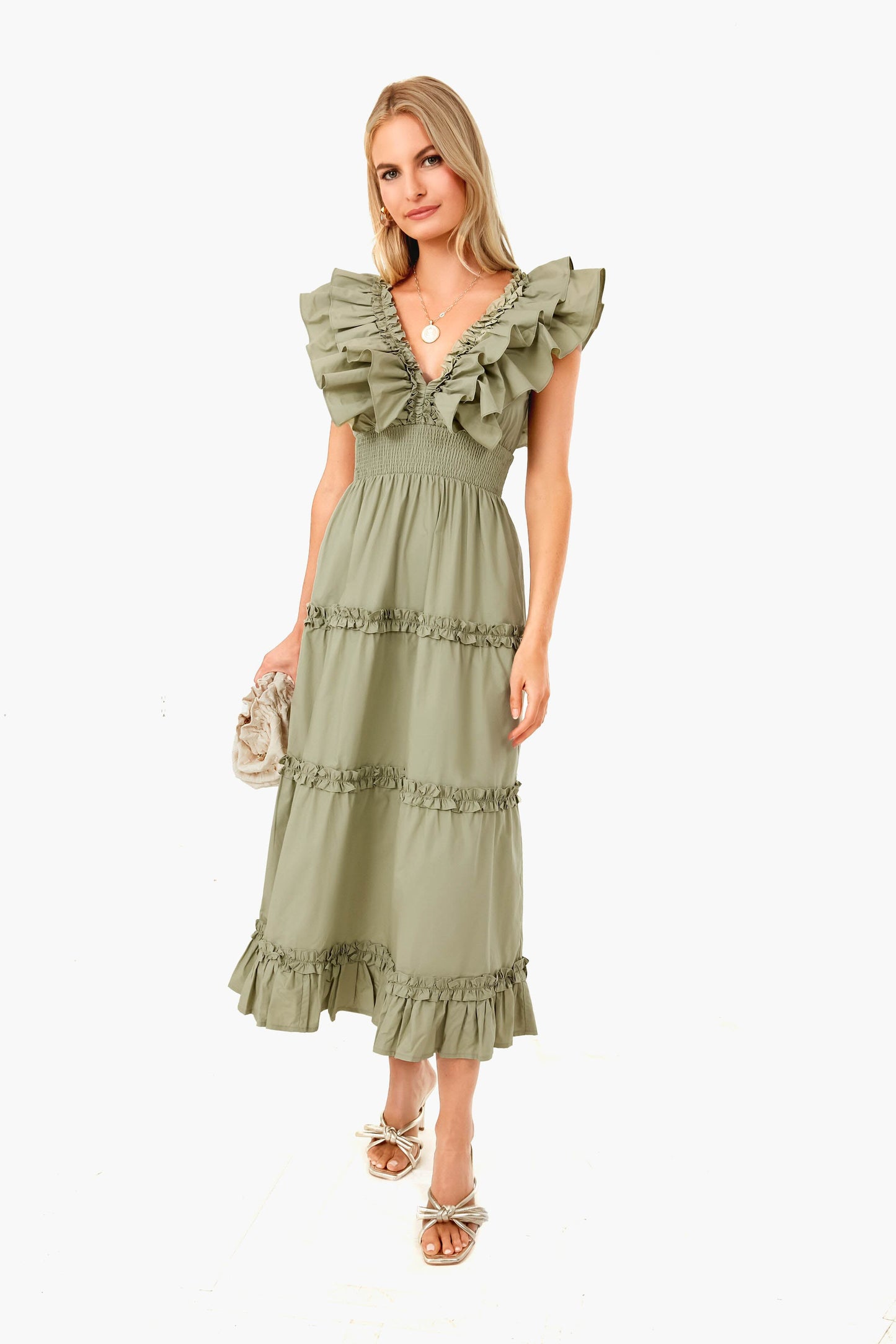 Sage Construct Midi Dress