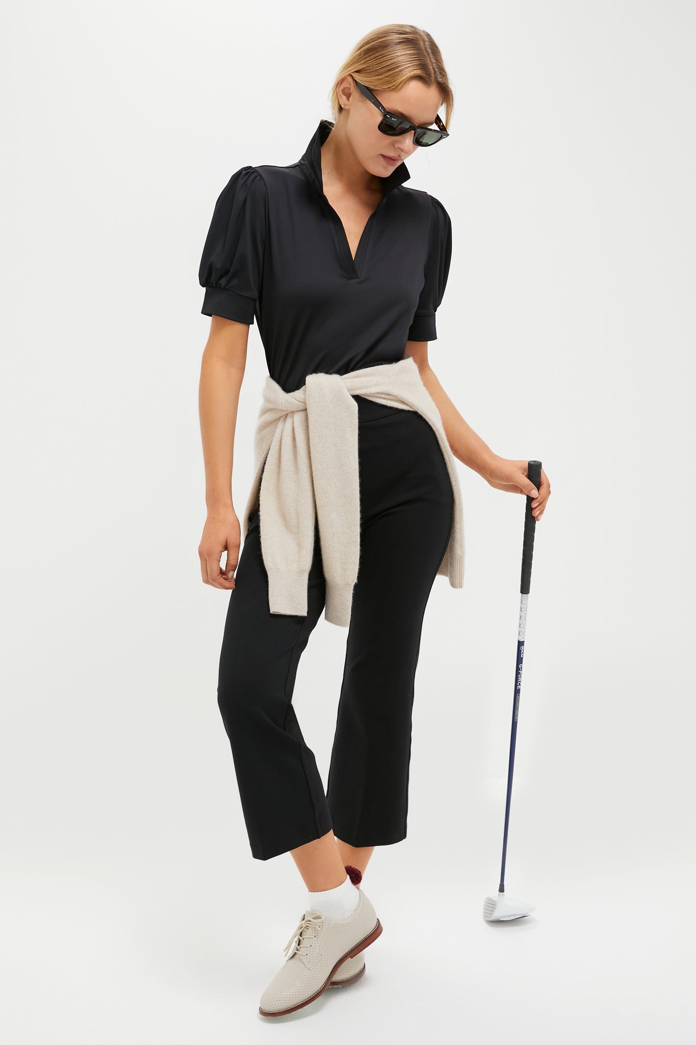 Black 25 Inch Cropped Compression September Pant