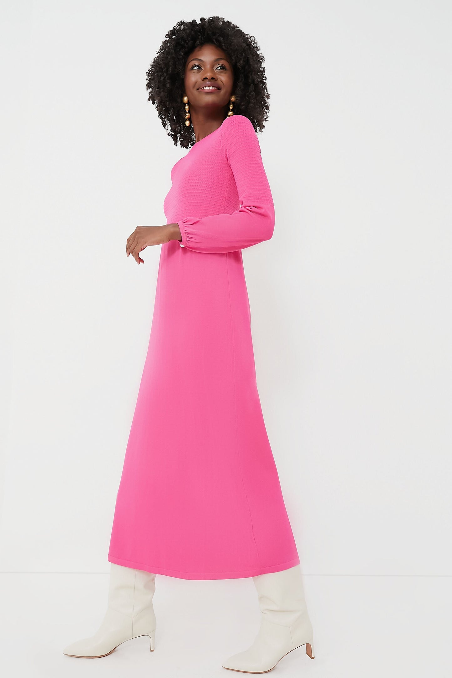 Hot Pink Double Knit Lennox Dress
