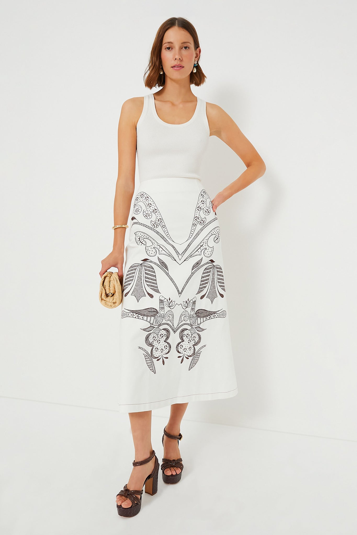 Off White Brown Sandy Skirt