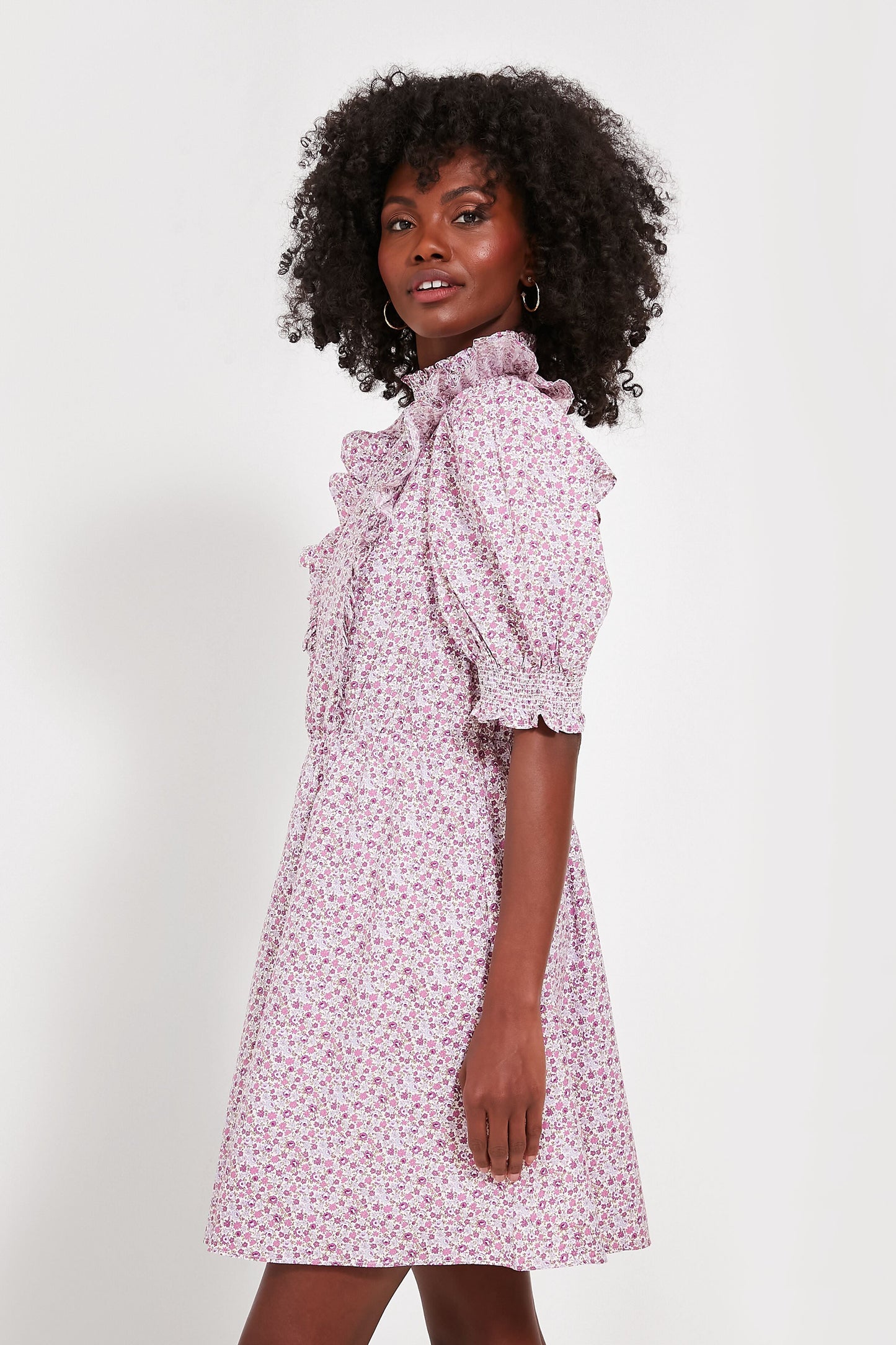 Purple Floral Periwinkle Mini Dress