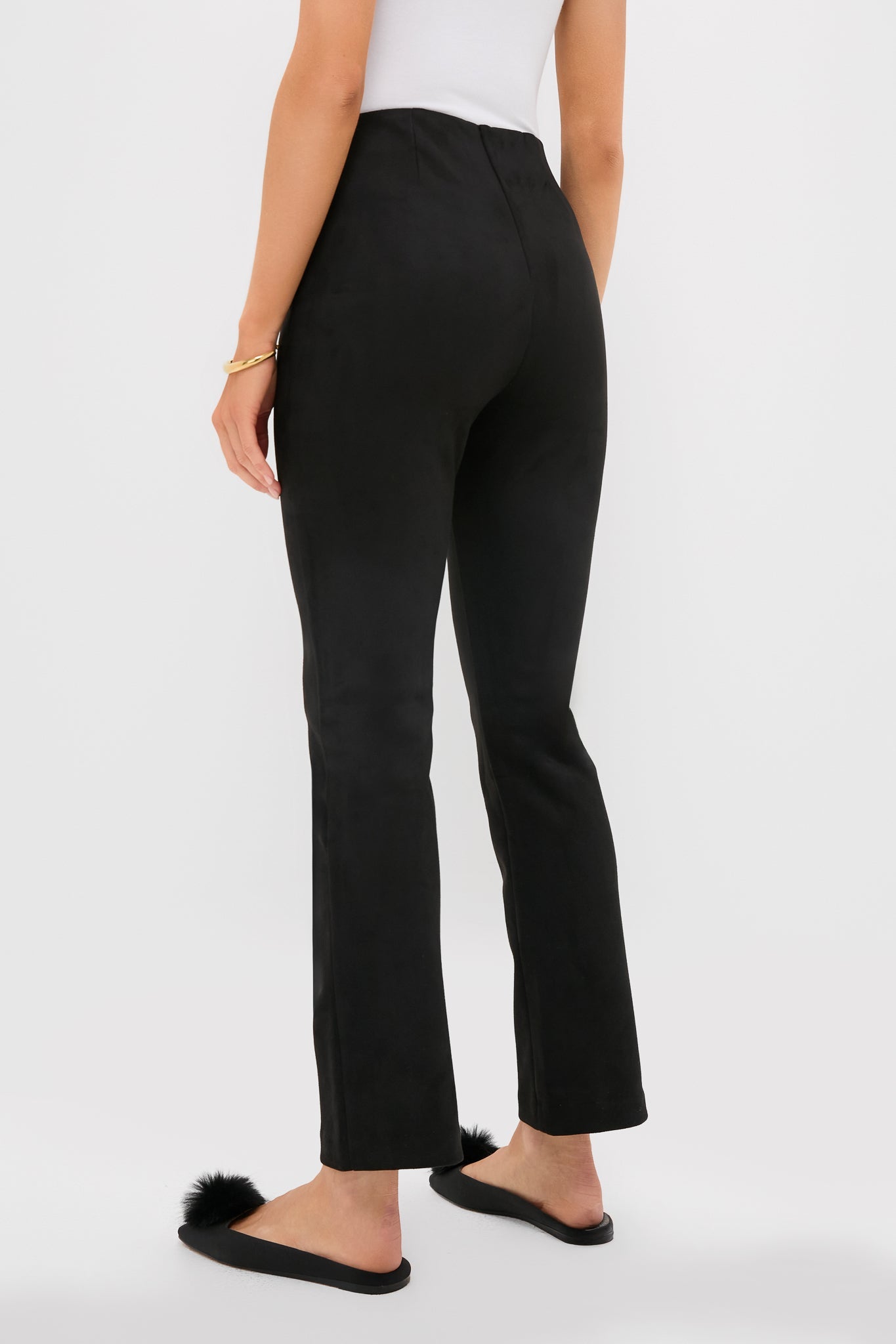 Black Vegan Suede Long Ashford Pants