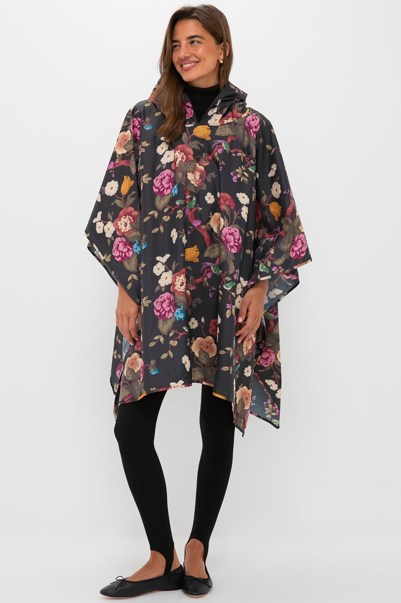 Black Floral Barbour x Tuckernuck Poncho
