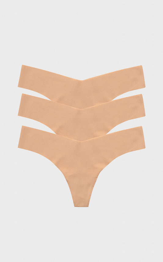Beige Classic Thong 3 Pack