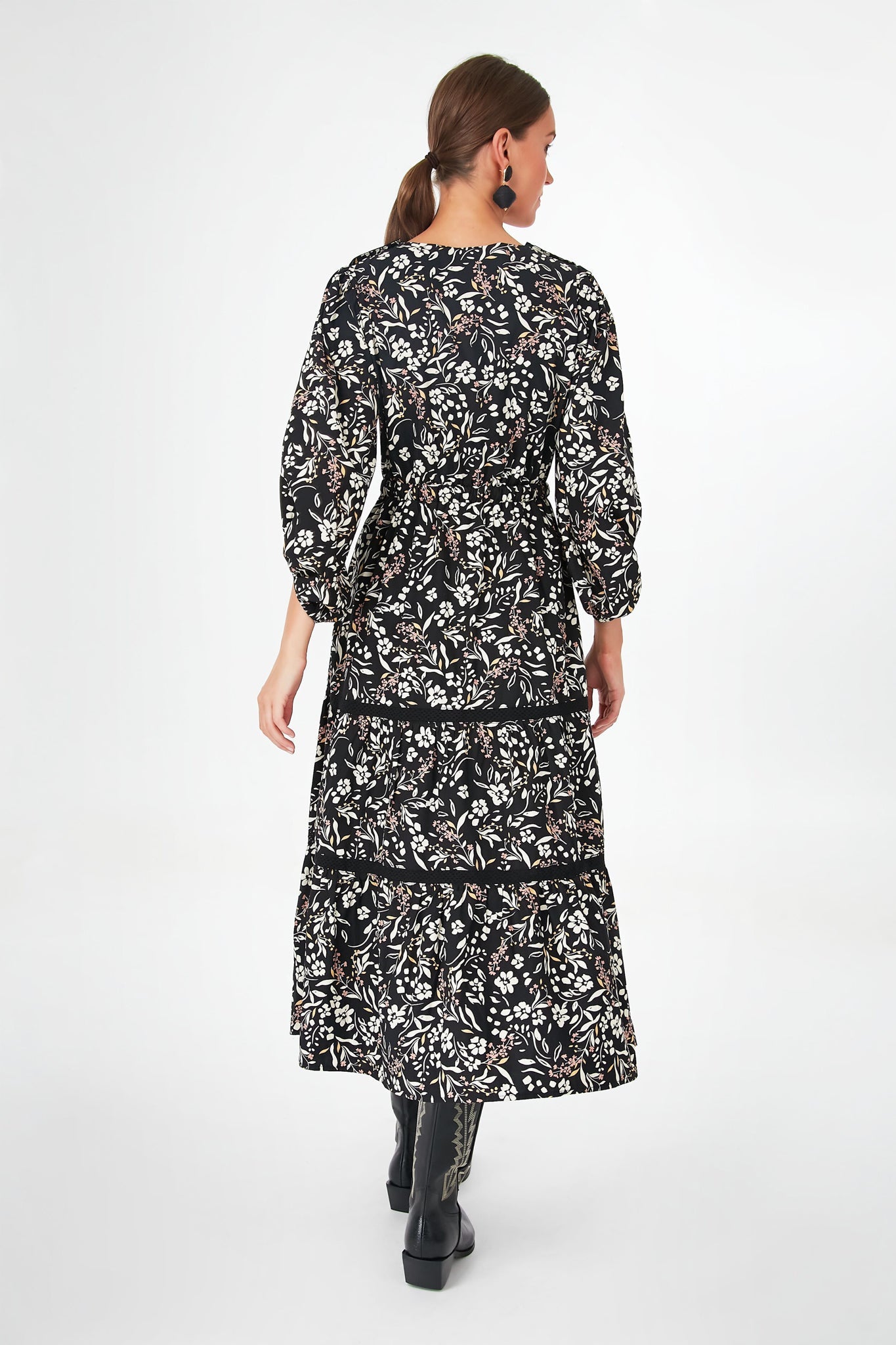 Black Off White Under the Stars Maxi Dress