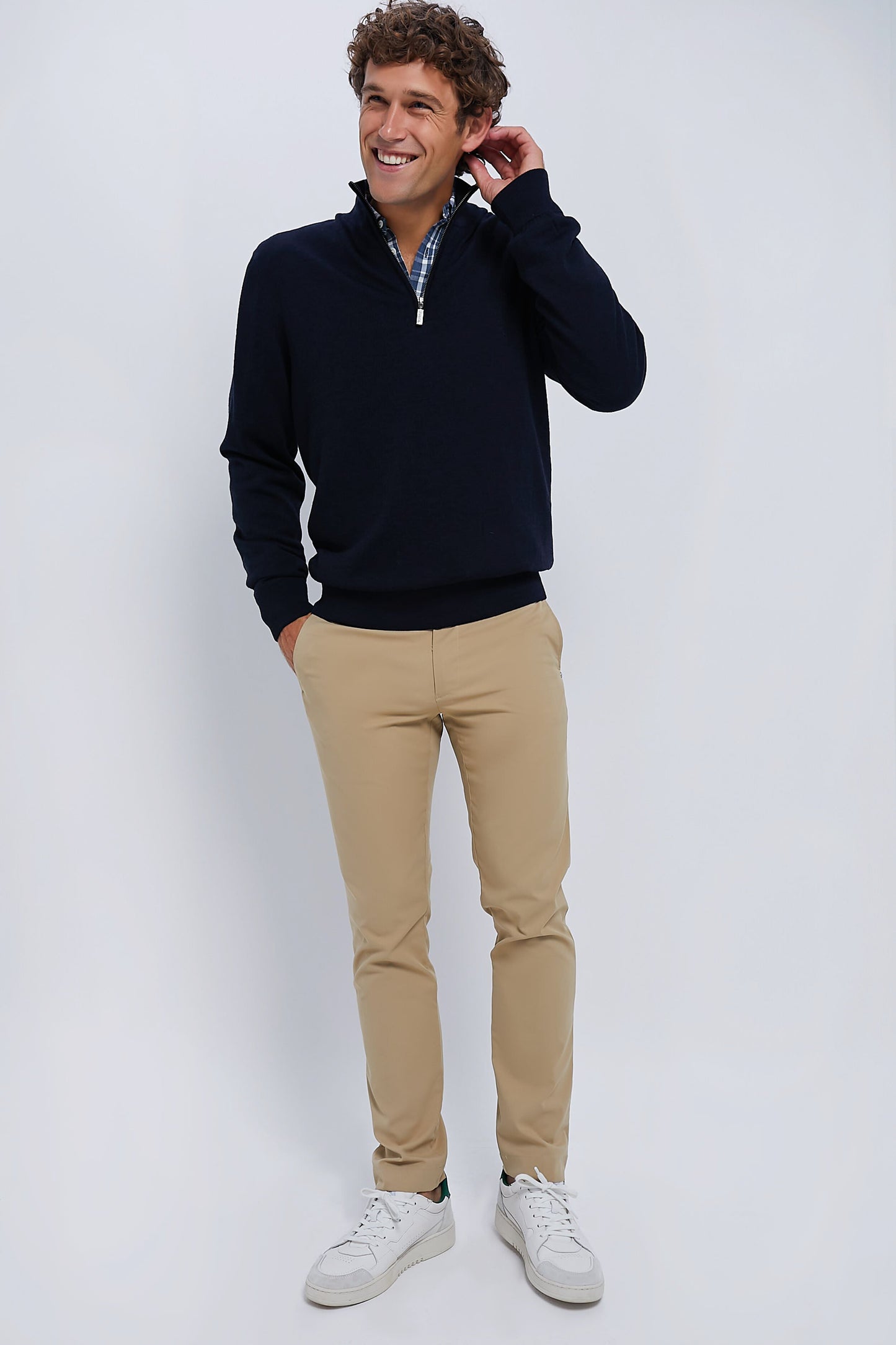 Navy Gamlan Half Zip Sweater