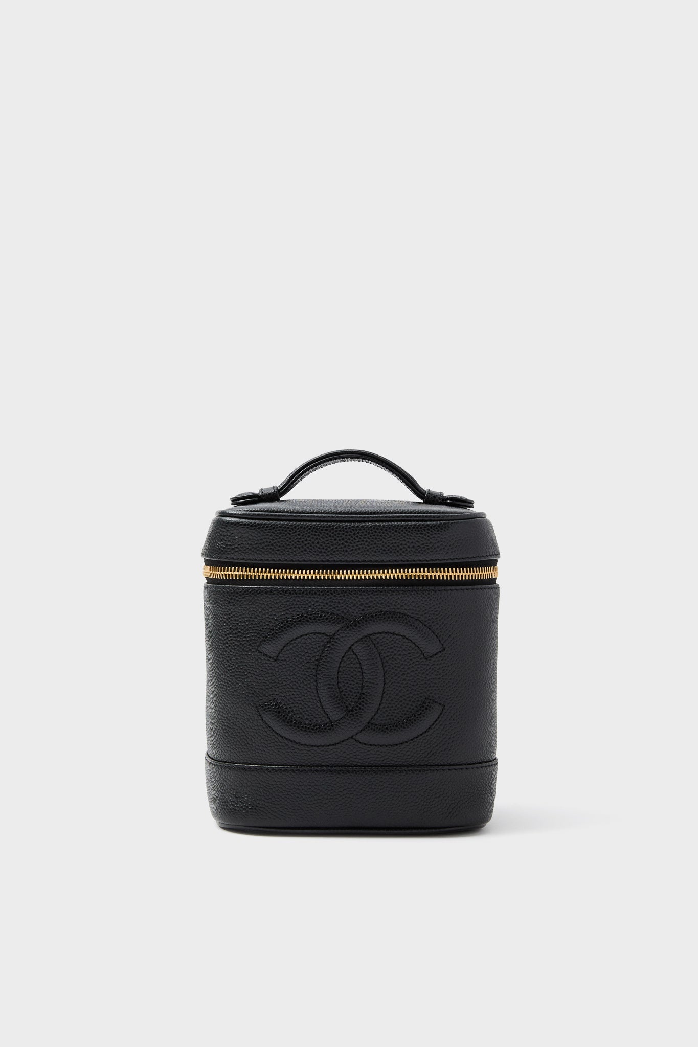 CHANEL Black Coco Mark Hand Vanity Bag