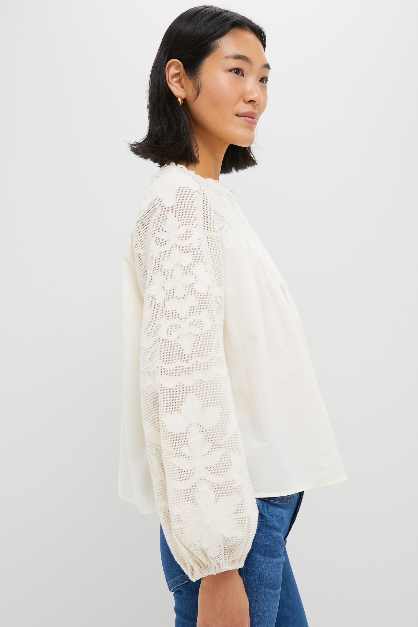 Ivory Patchwork Embroidered Cressida Blouse