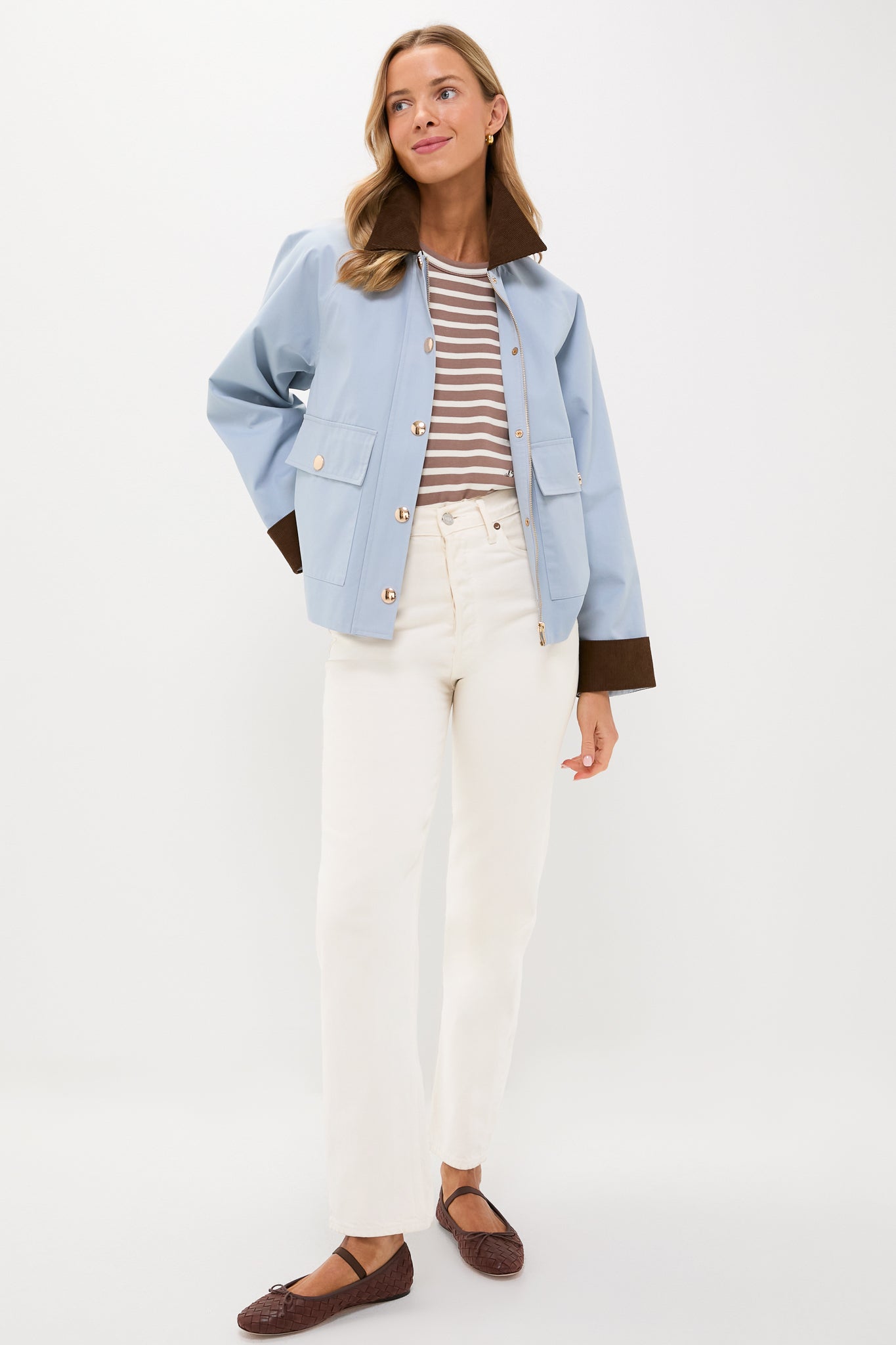 Ice Blue and Chocolate Liam Chore Jacket