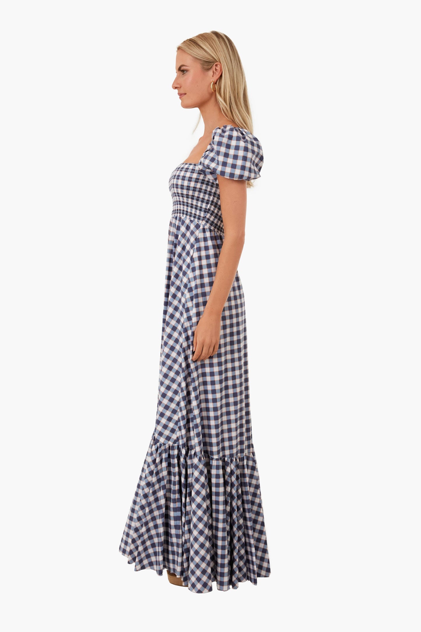 Slate Check Plaid Gianna Maxi Dress