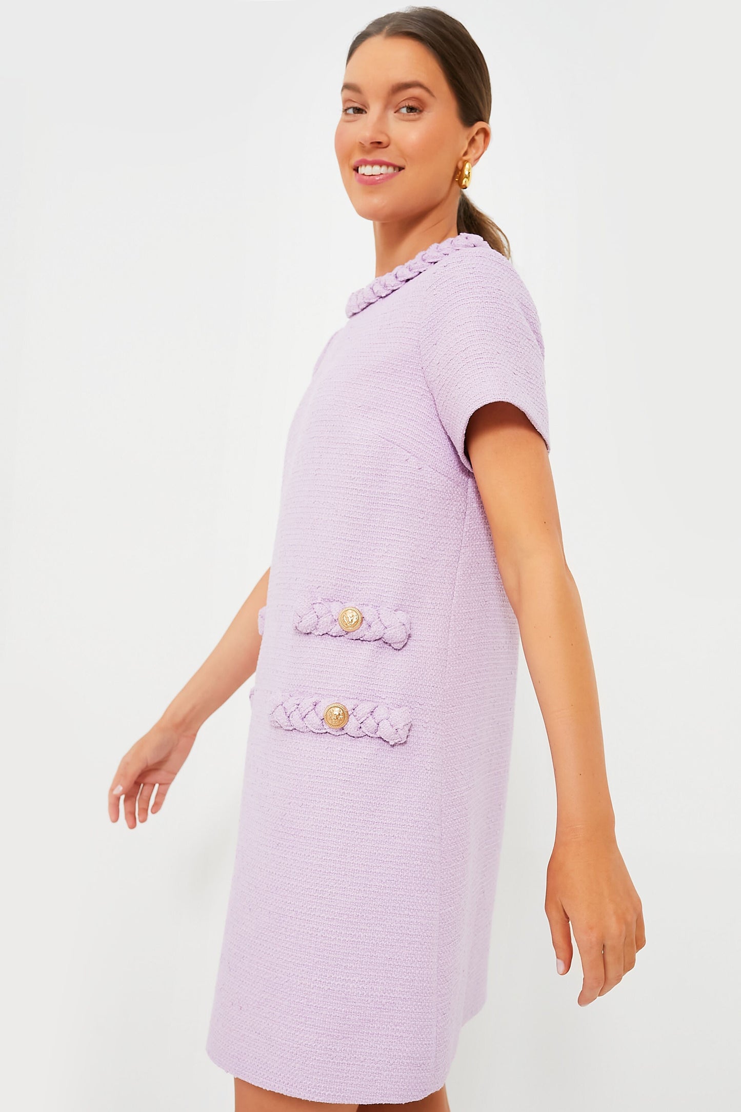 Lilac Tweed Jackie Dress