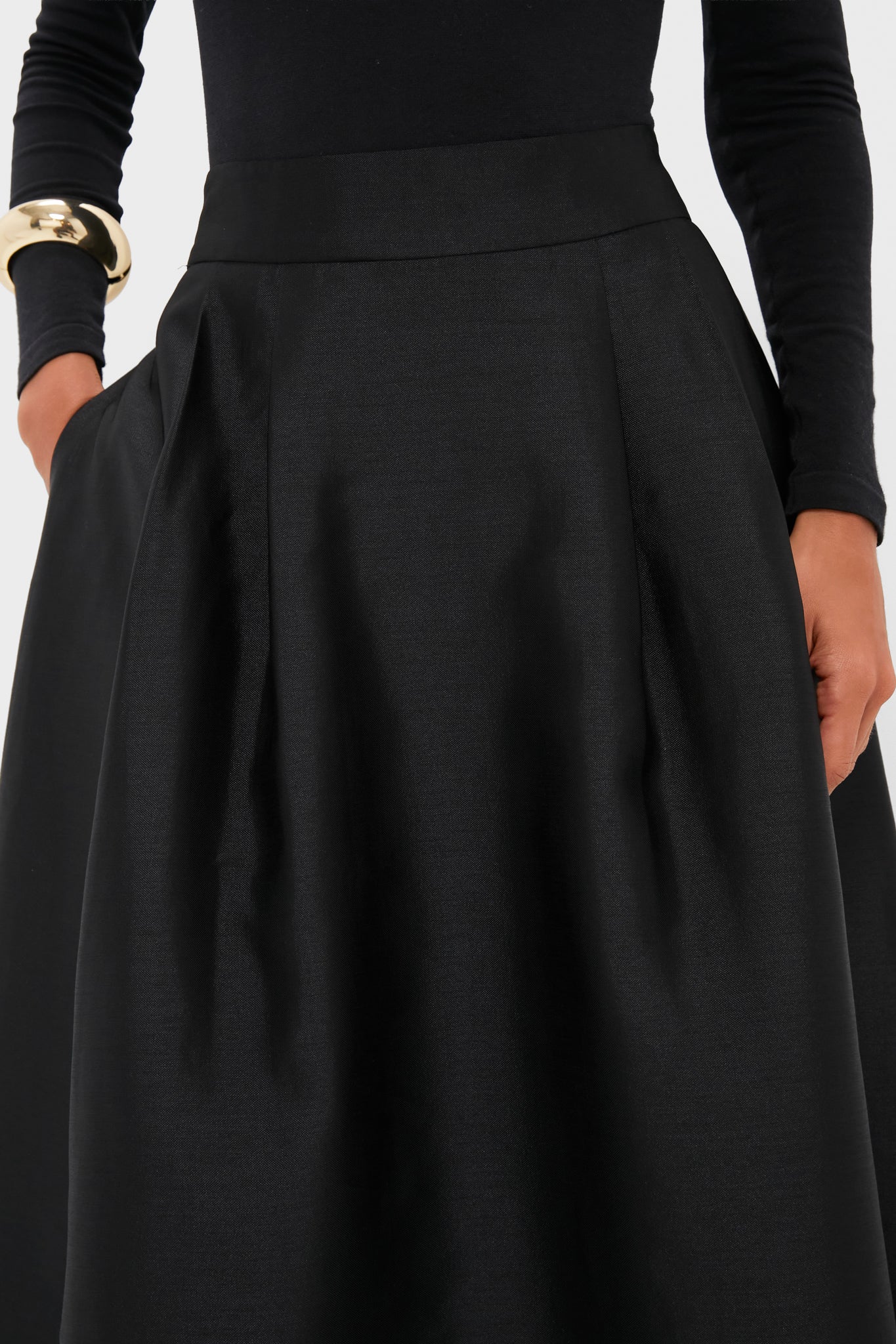 Black Dupioni Kendall Skirt