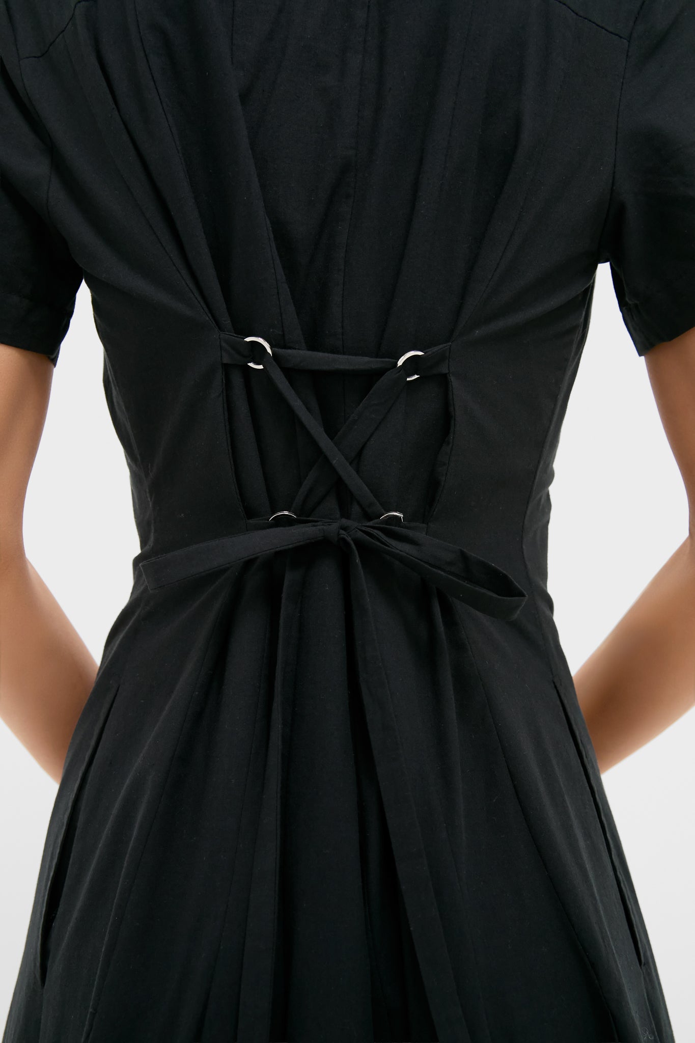 Black Natural Isidora Midi Shirt Dress