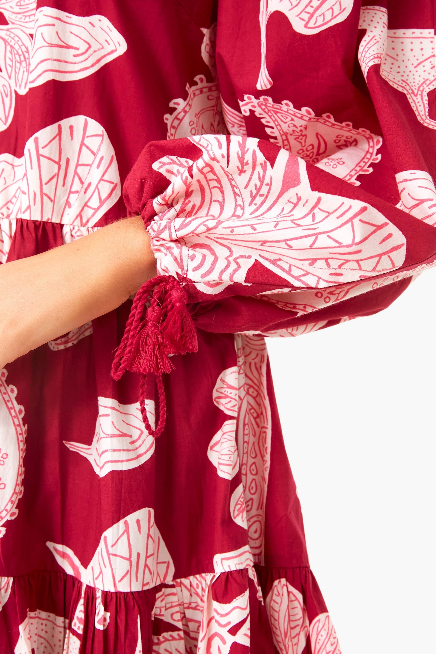 Magenta Lamu Yoke Dress