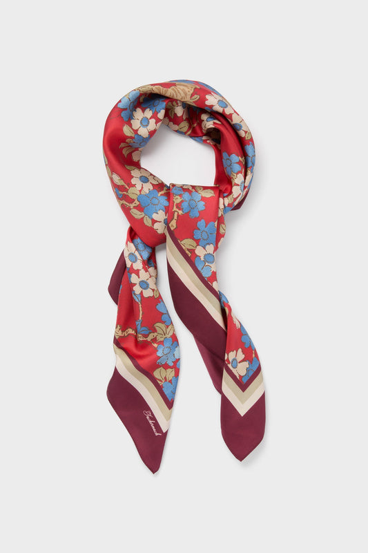 Scarlet Sakura Medium Silk Scarf