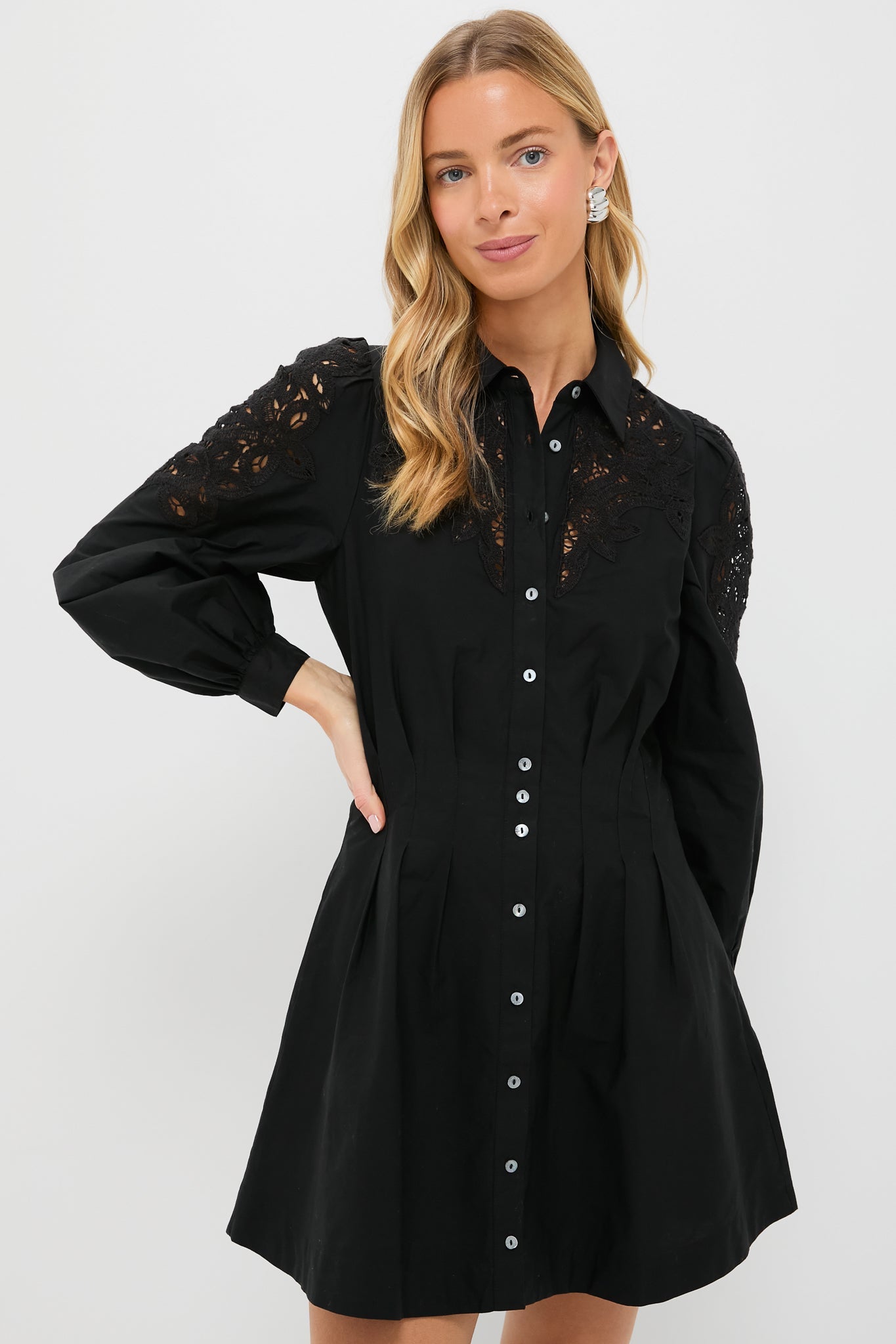 Black Marta Long Sleeve Mini Dress
