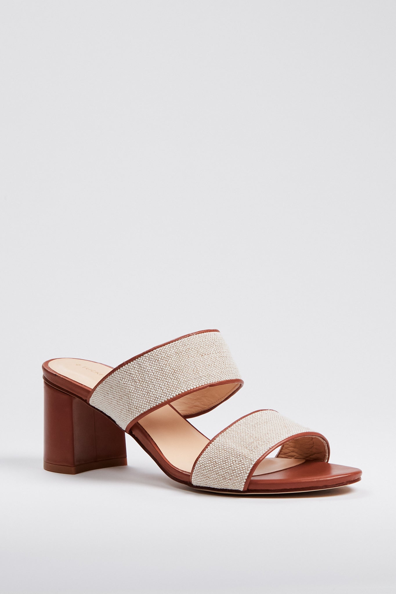 Canvas and Leather Mercer Heels