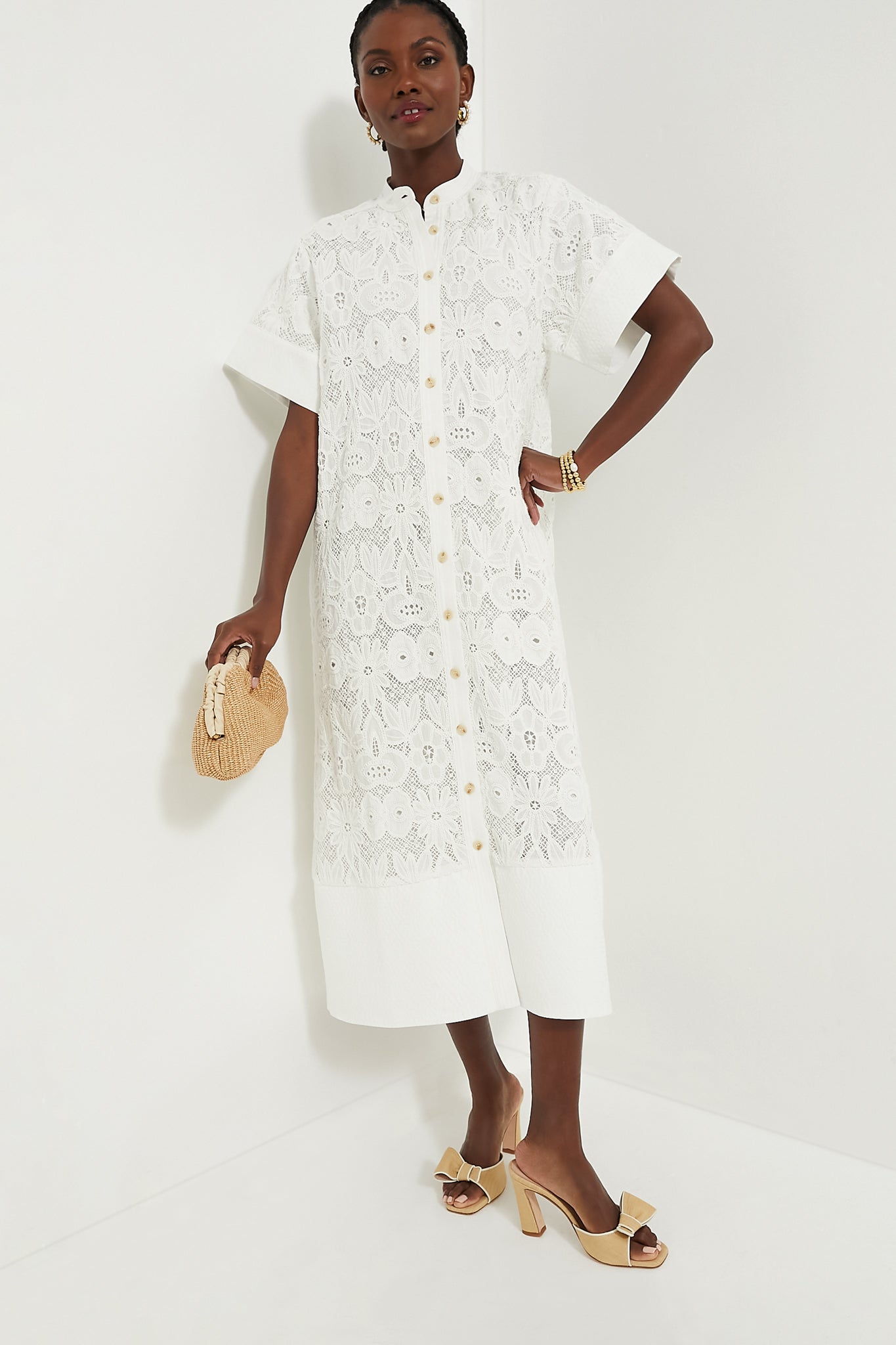 White Eyelet Lace Prescott Dress