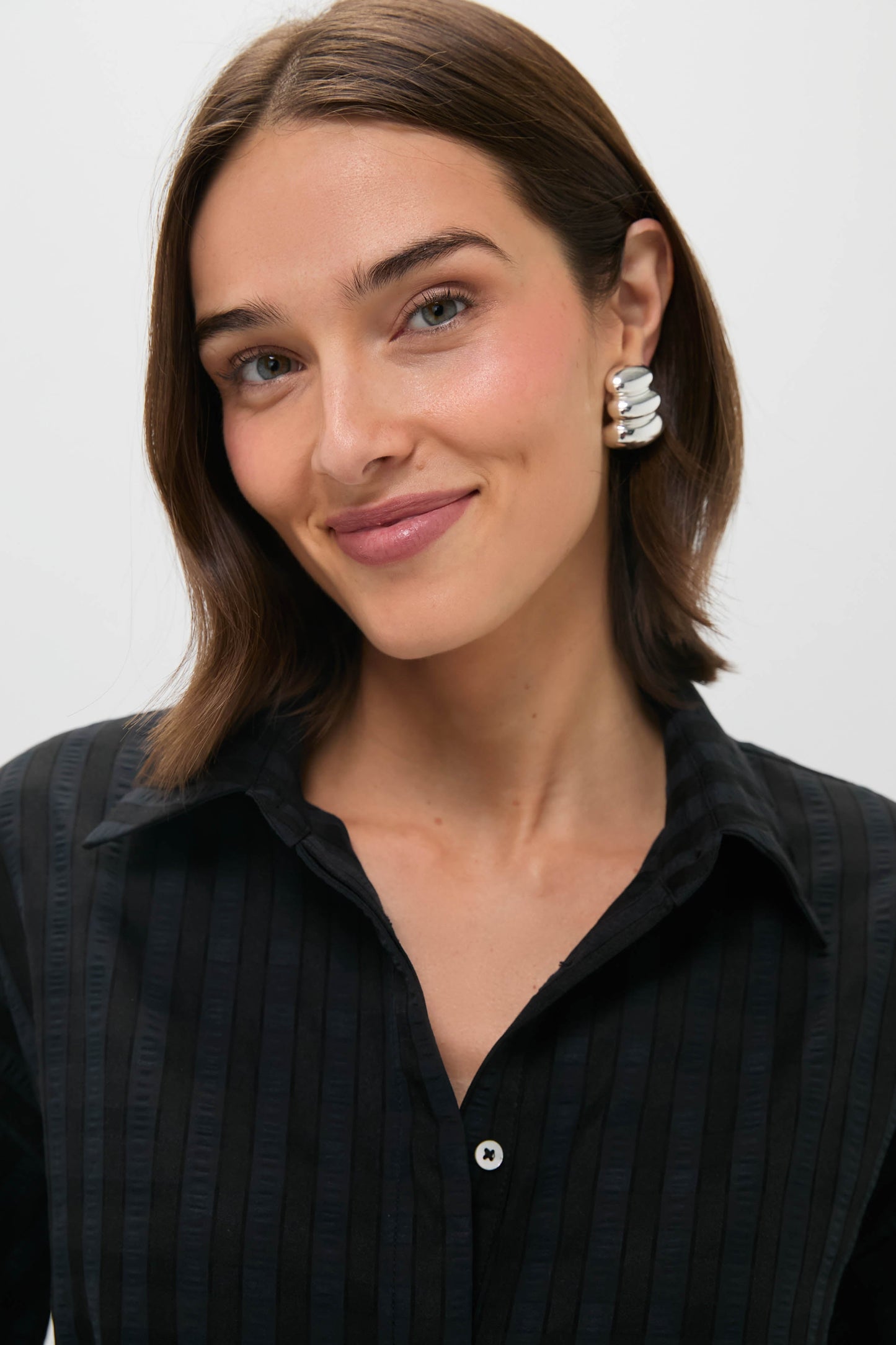 Black Windowpane Seersucker Zacara Dress