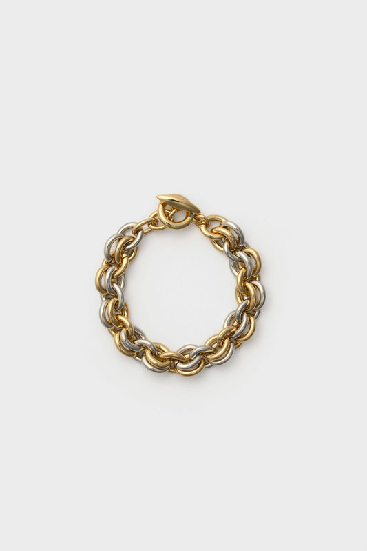 Shiny Gold and Dark Silver Lush Link Bracelet