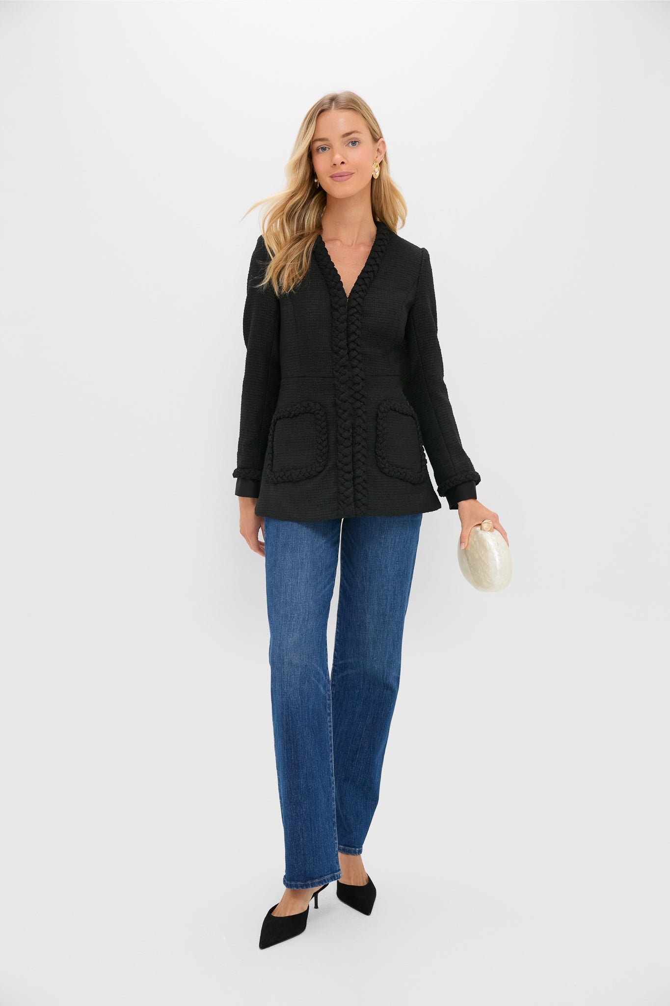 Black Braided Trim Shay Jacket