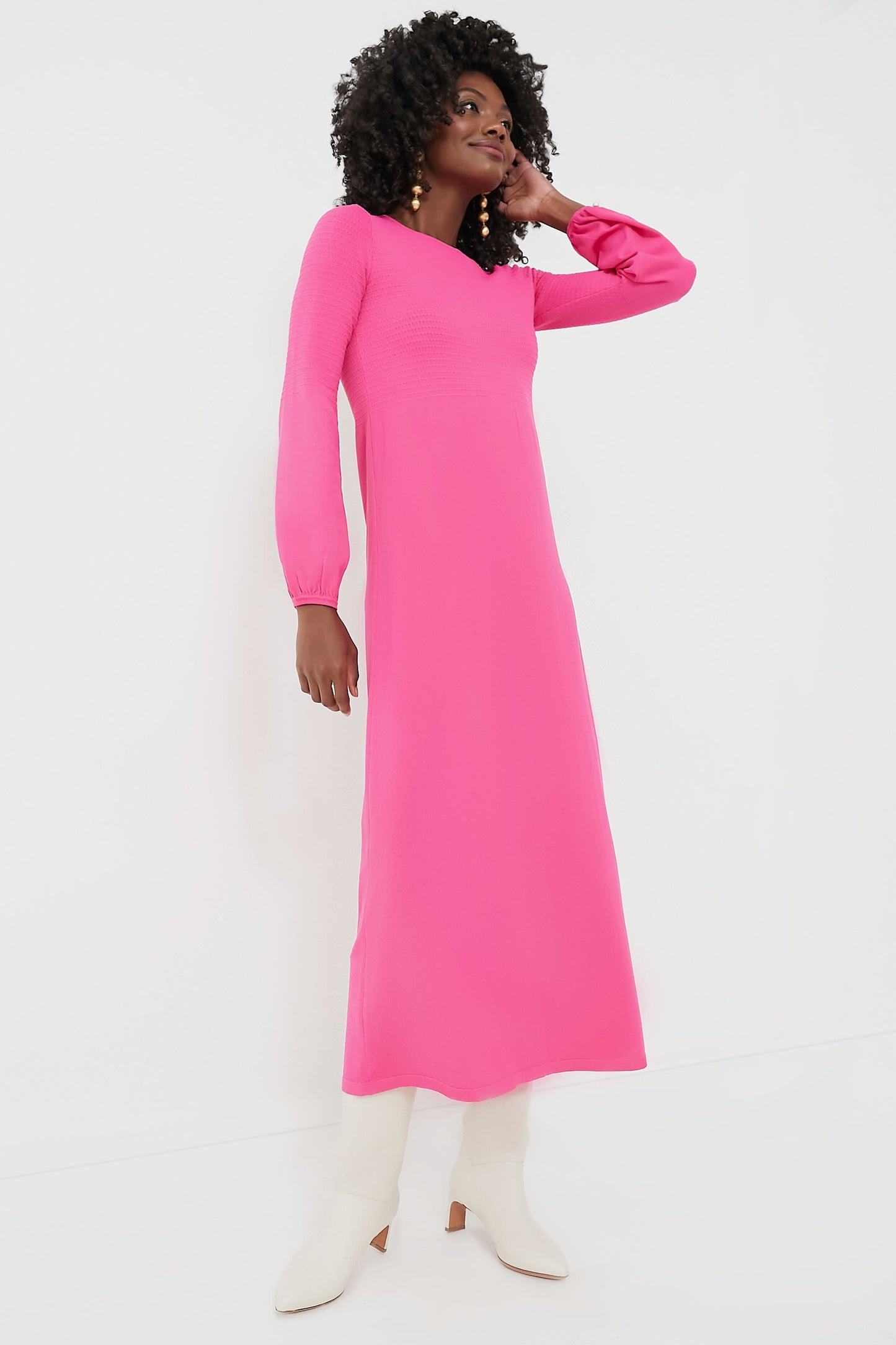 Hot Pink Double Knit Lennox Dress