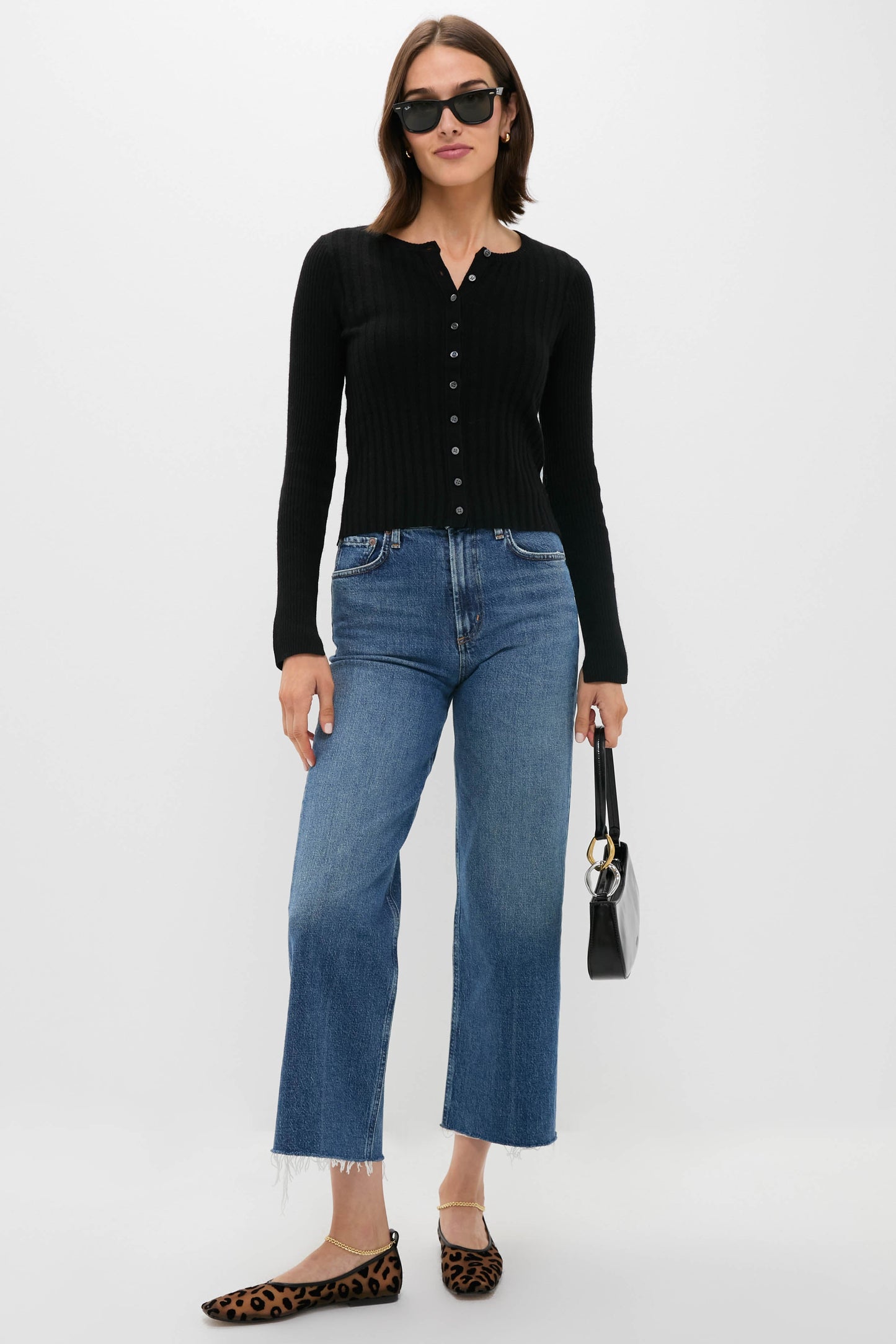 Black Kristin Ribbed Cardigan