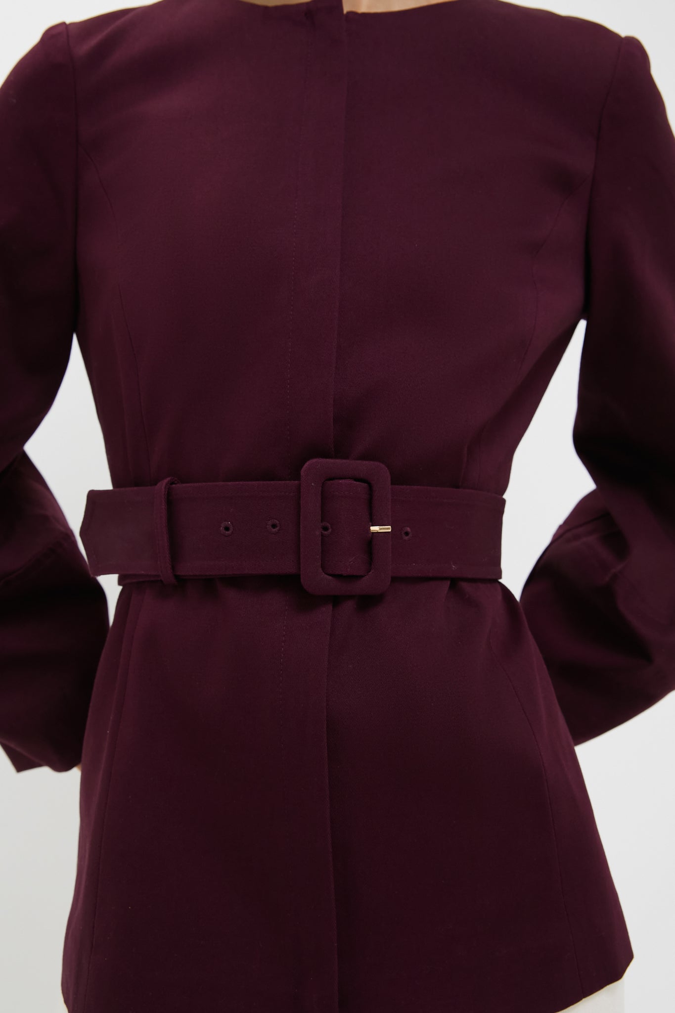 Oxblood Long Sleeve Structured Rhoda Tunic Top