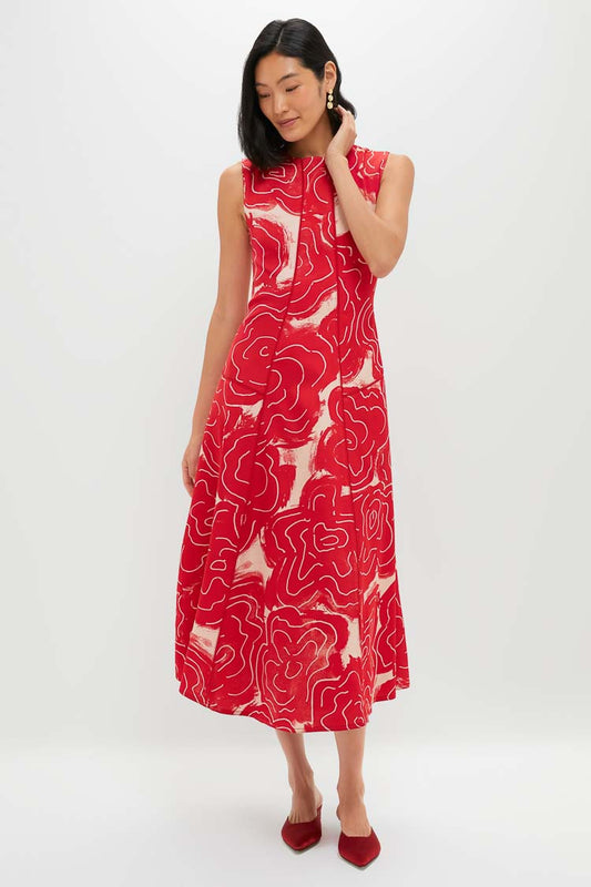 Barn Red Rose Printed Classic Bennet Dress