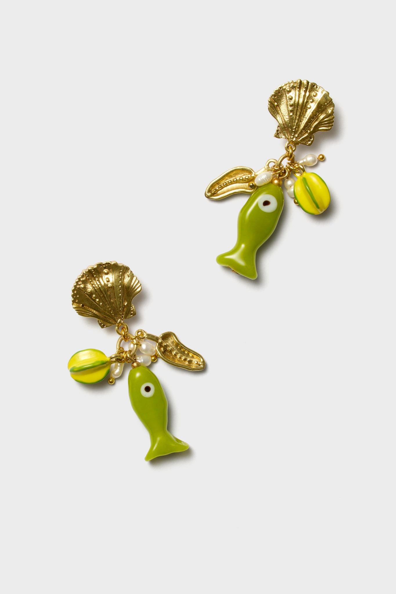 Multi Tesori Fish Charm Drop Earrings