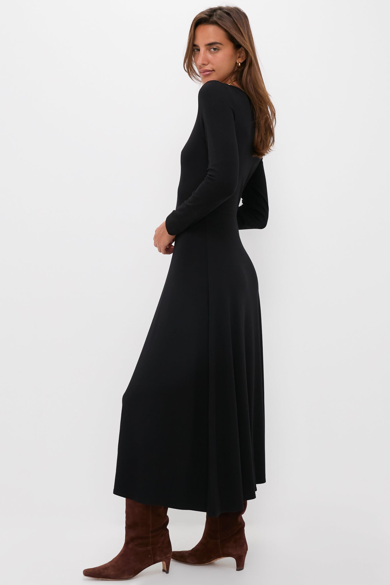 Black Long Sleeve Sara Maxi Dress