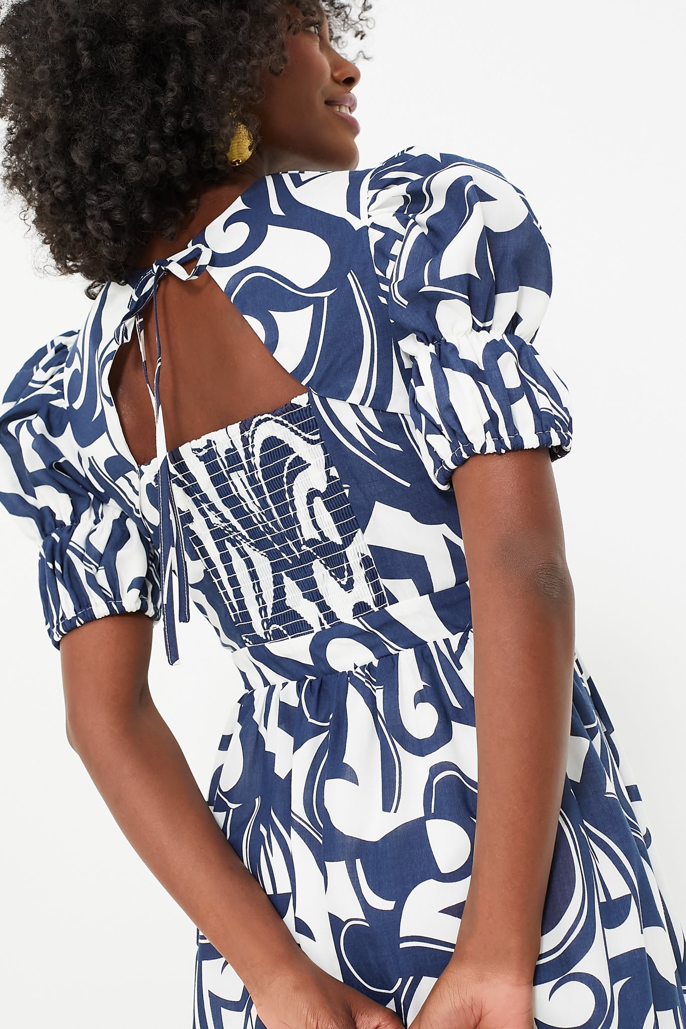 Navy & White Wilhelmina Maxi Dress