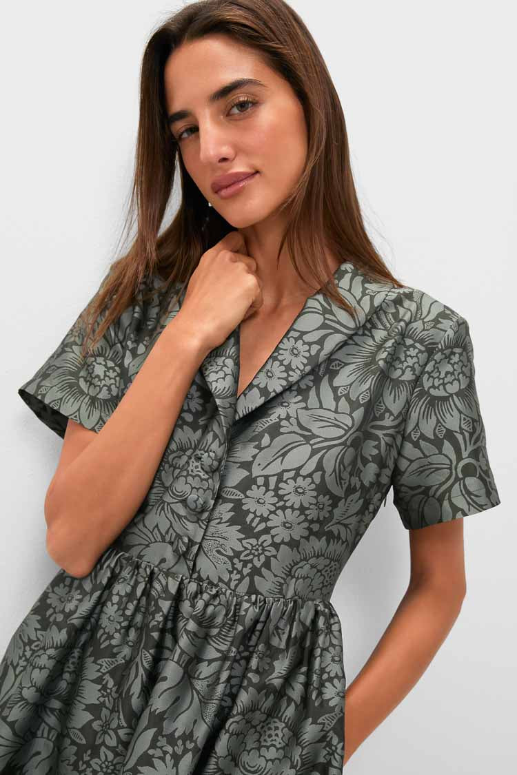 Emerald Mirasol Jacquard Adelaide Dress