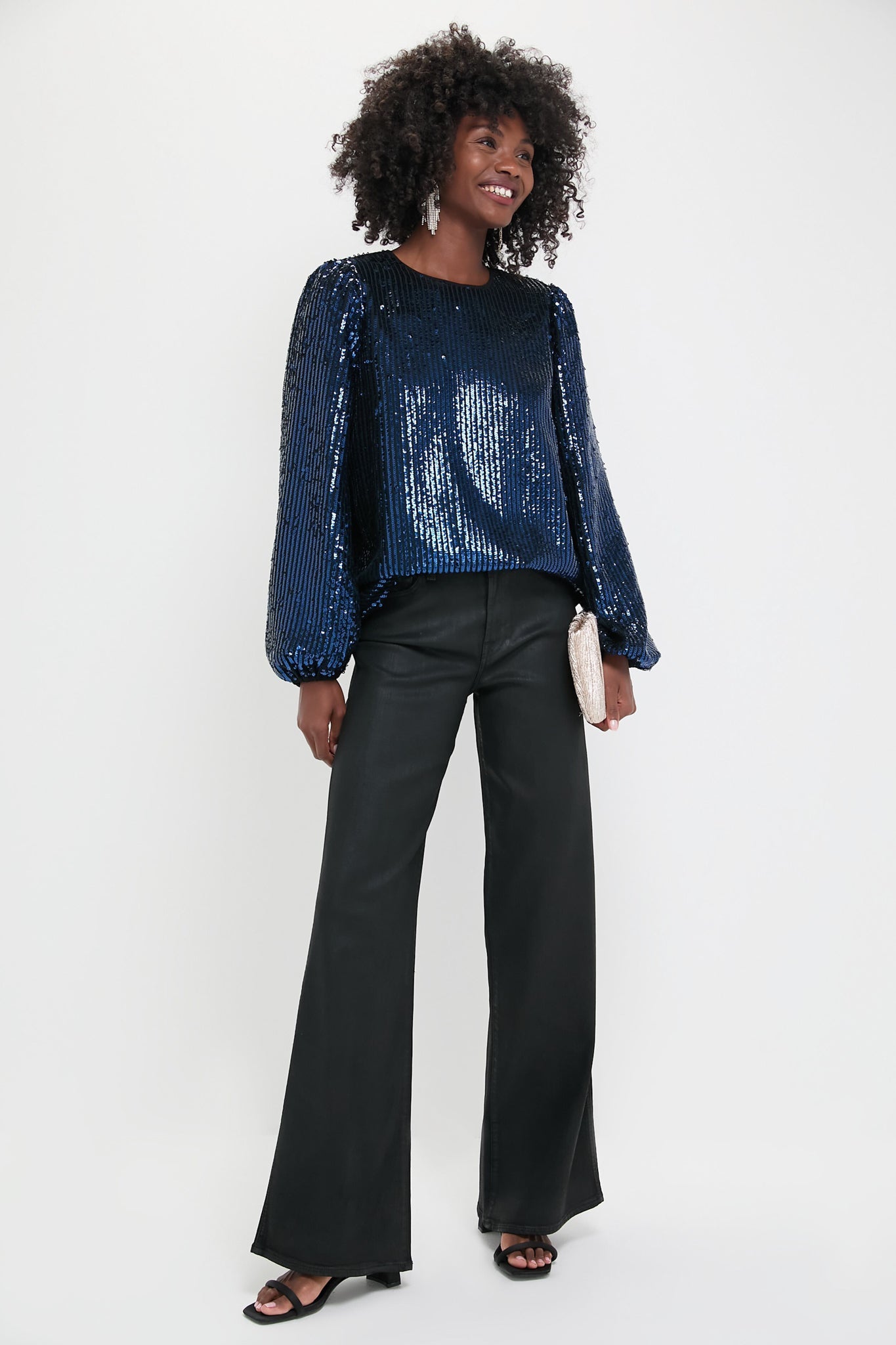 Navy and Black Sequin Katy Blouse