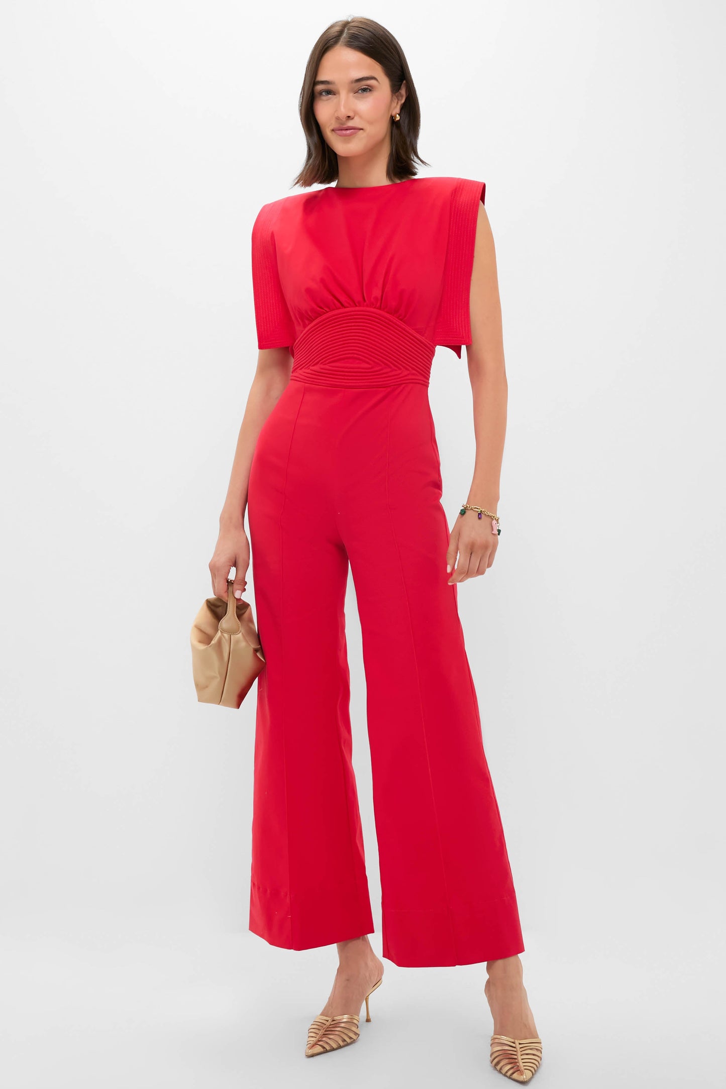 Red Lienzo Abierto Jumpsuit